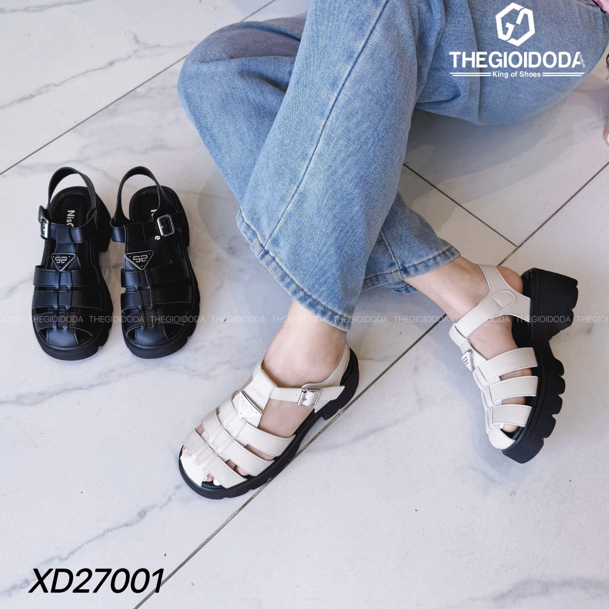 SANDAL RỌ NỮ QUAI DA SANG CHẢNH XD27001