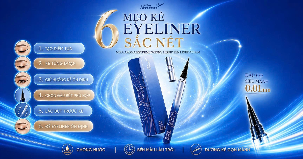 6 Mẹo Kẻ Eyeliner Sắc Nét Không Bị Run Tay