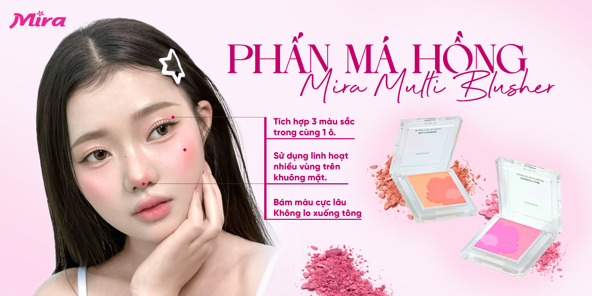 Phấn Má Hồng Mira Multi Blusher – Bí Quyết Cho Đôi Má Ứng Hồng Tự Nhiên, Giữ Nét Rạng Rỡ Suốt Ngày