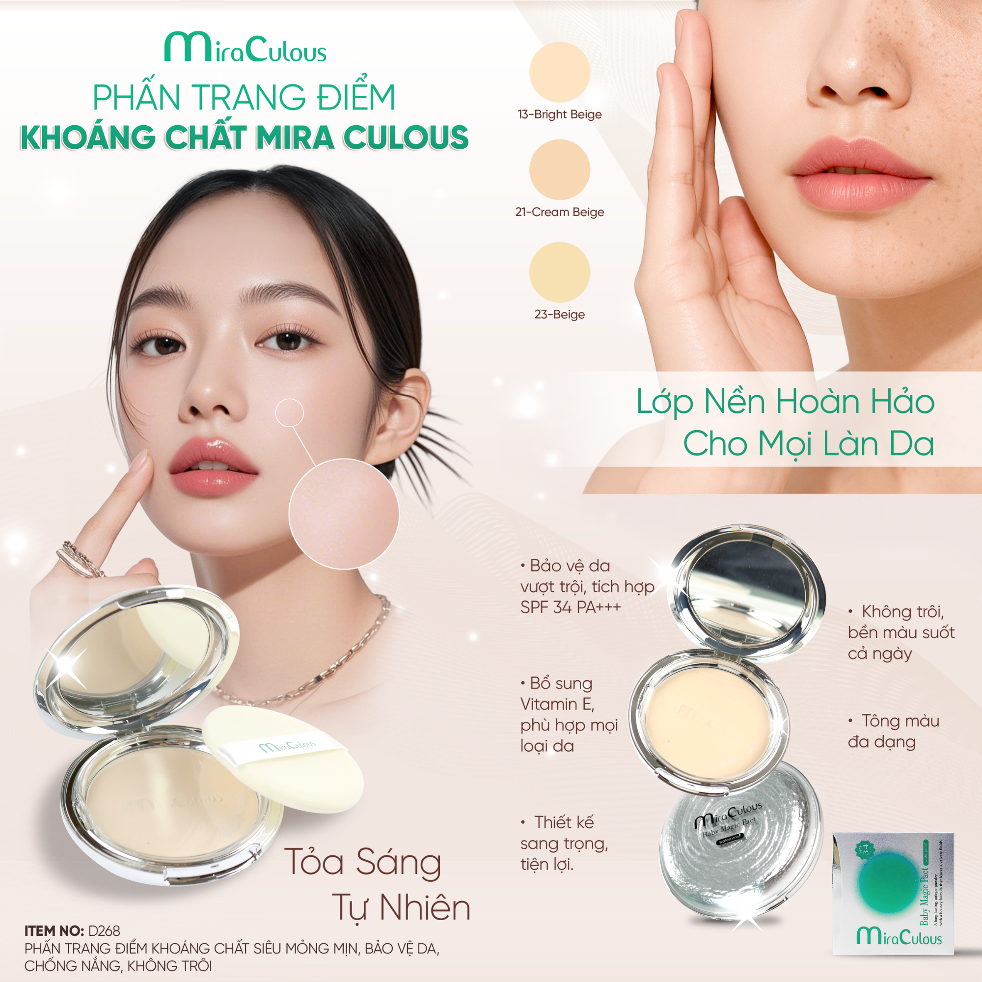 Phấn Trang Điểm Khoáng Chất MiraCulous: Bí Quyết Cho Lớp Nền Hoàn Hảo