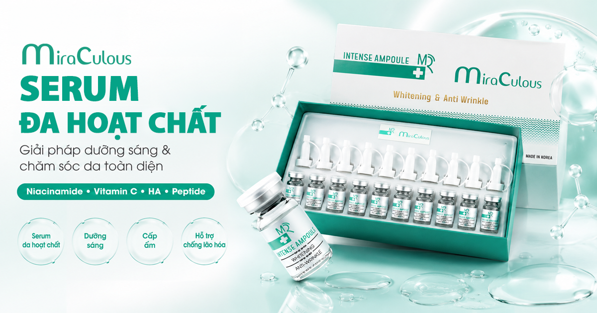 Serum Miraculous Intense Ampoule: Giải pháp dưỡng trắng và chống lão hóa đa hoạt chất