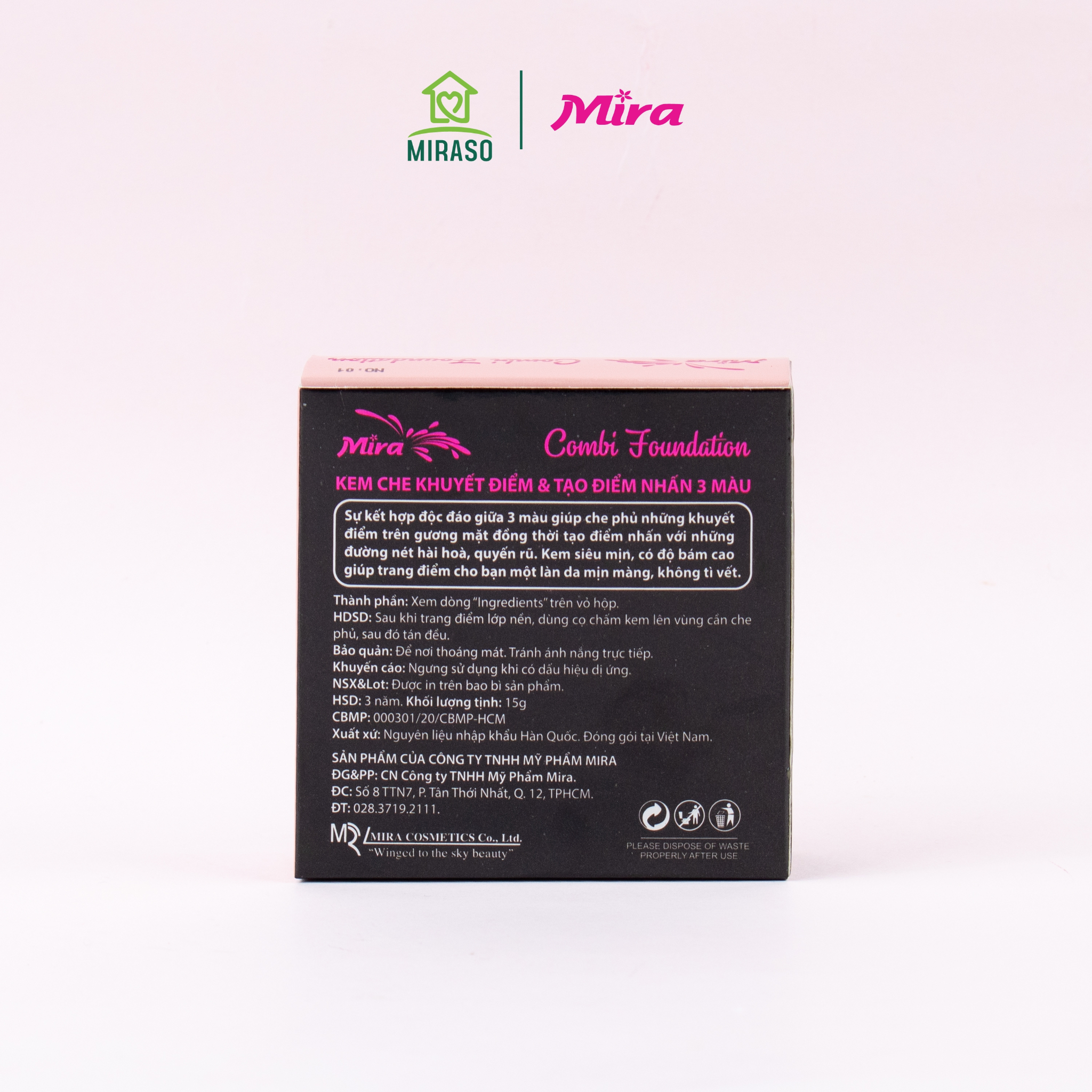 [B788] MIRA COMBI FOUNDATION - KEM CHE KHUYẾT ĐIỂM & TẠO ĐIỂM NHẤN 3 MÀU