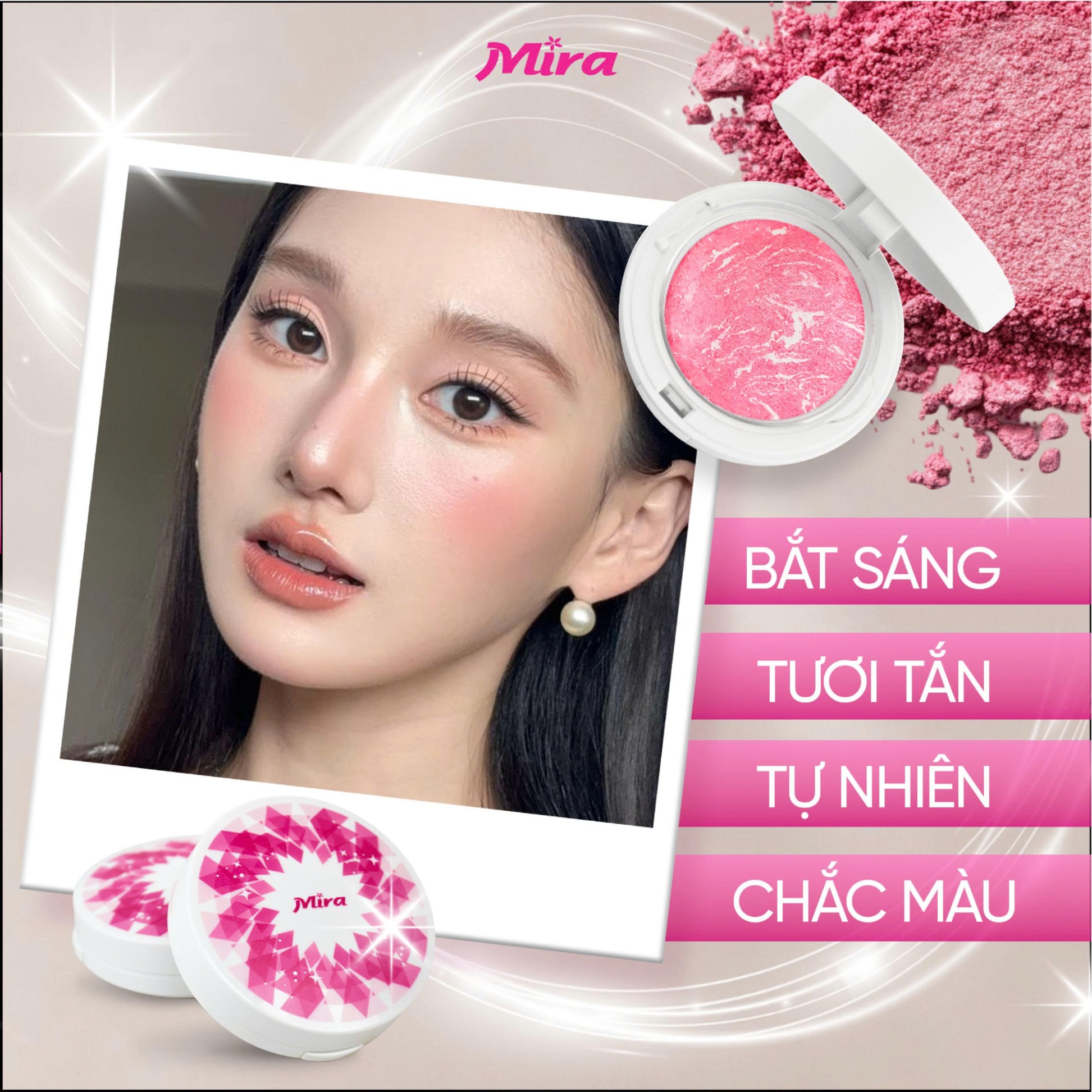 Phấn Má Hồng Mira Crystal Flower Art Blusher