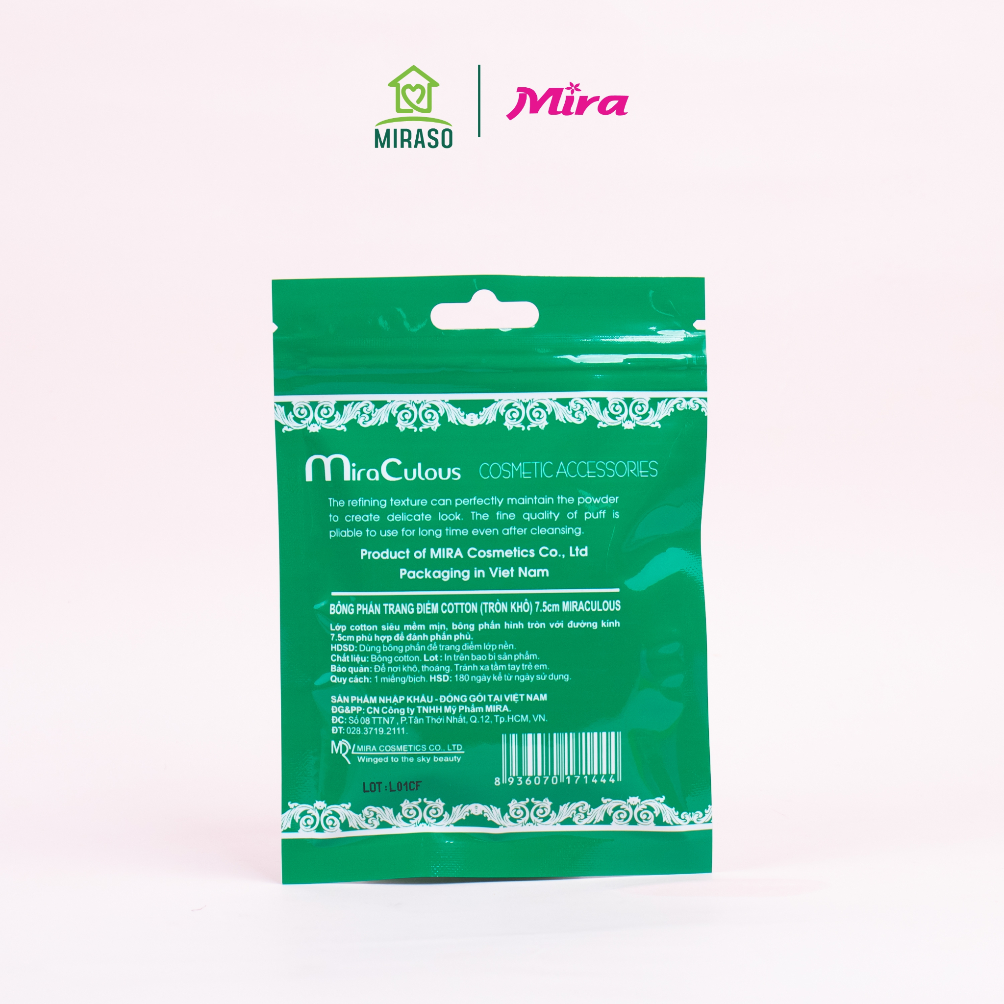 BÔNG PHẤN TRANG ĐIỂM COTTON MIRA CULOUS D269