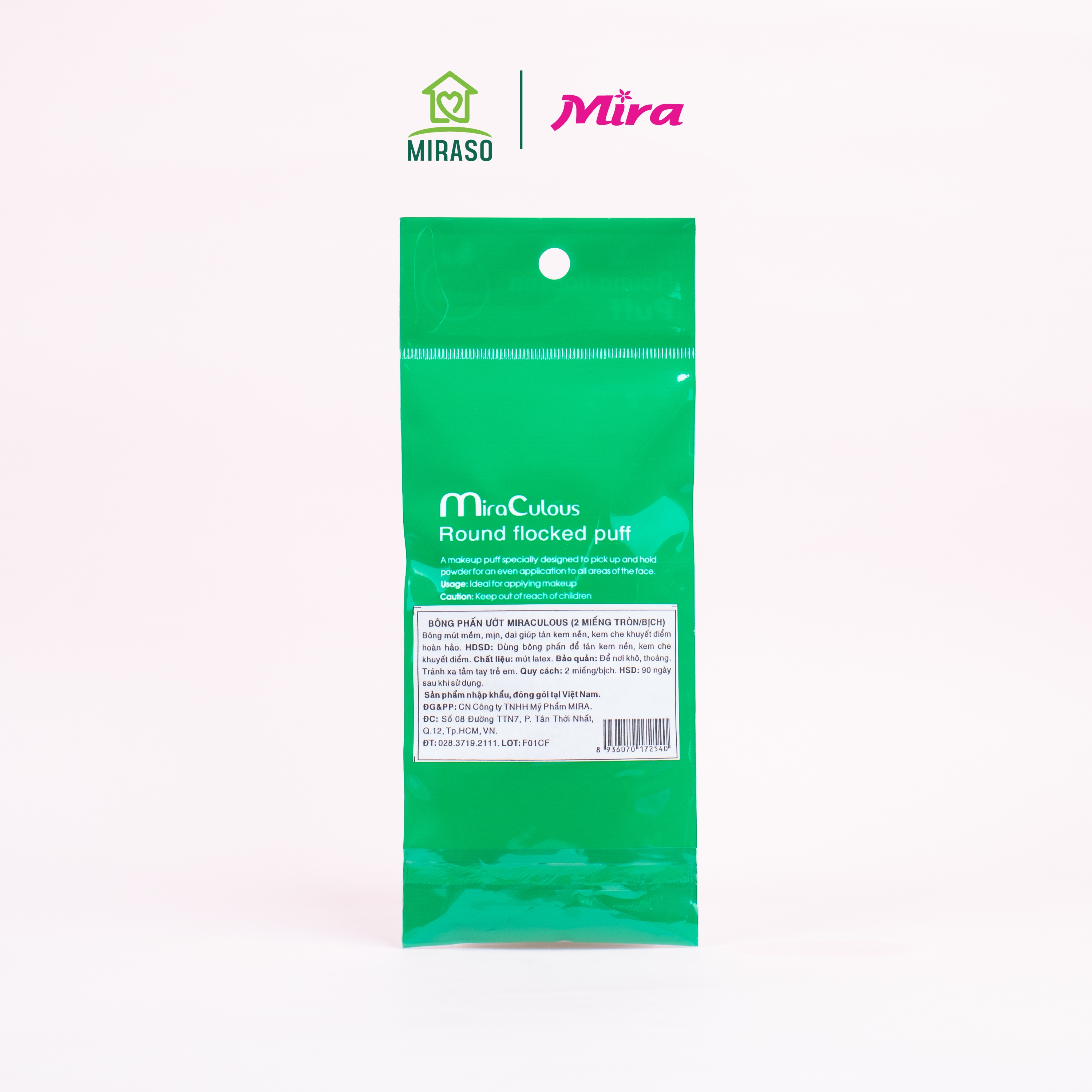 Bông Phấn Ướt Tay Cầm MiraCulous Hình Tròn D277