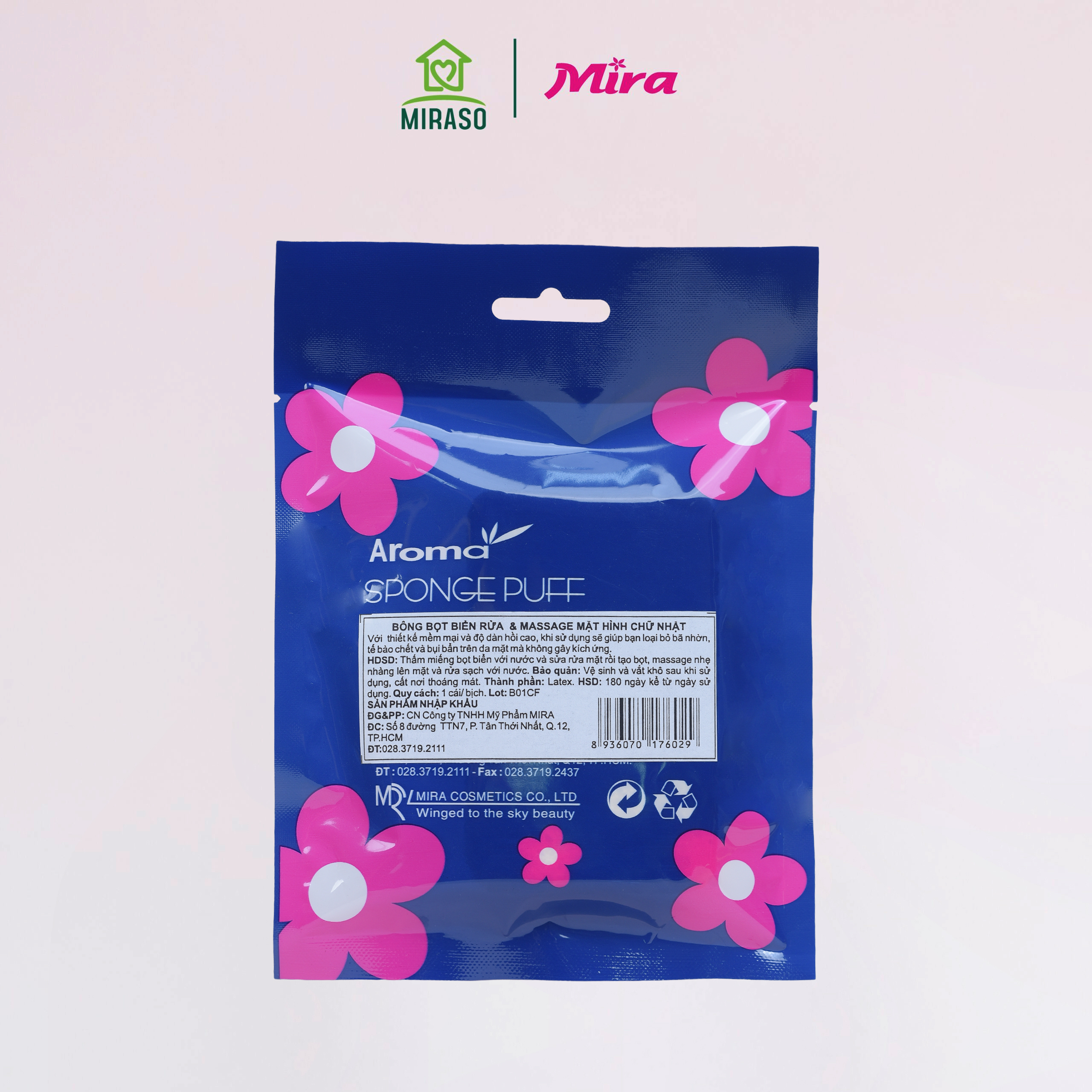 Bông Rửa Mặt Bọt Biển Cao Cấp Mira C537