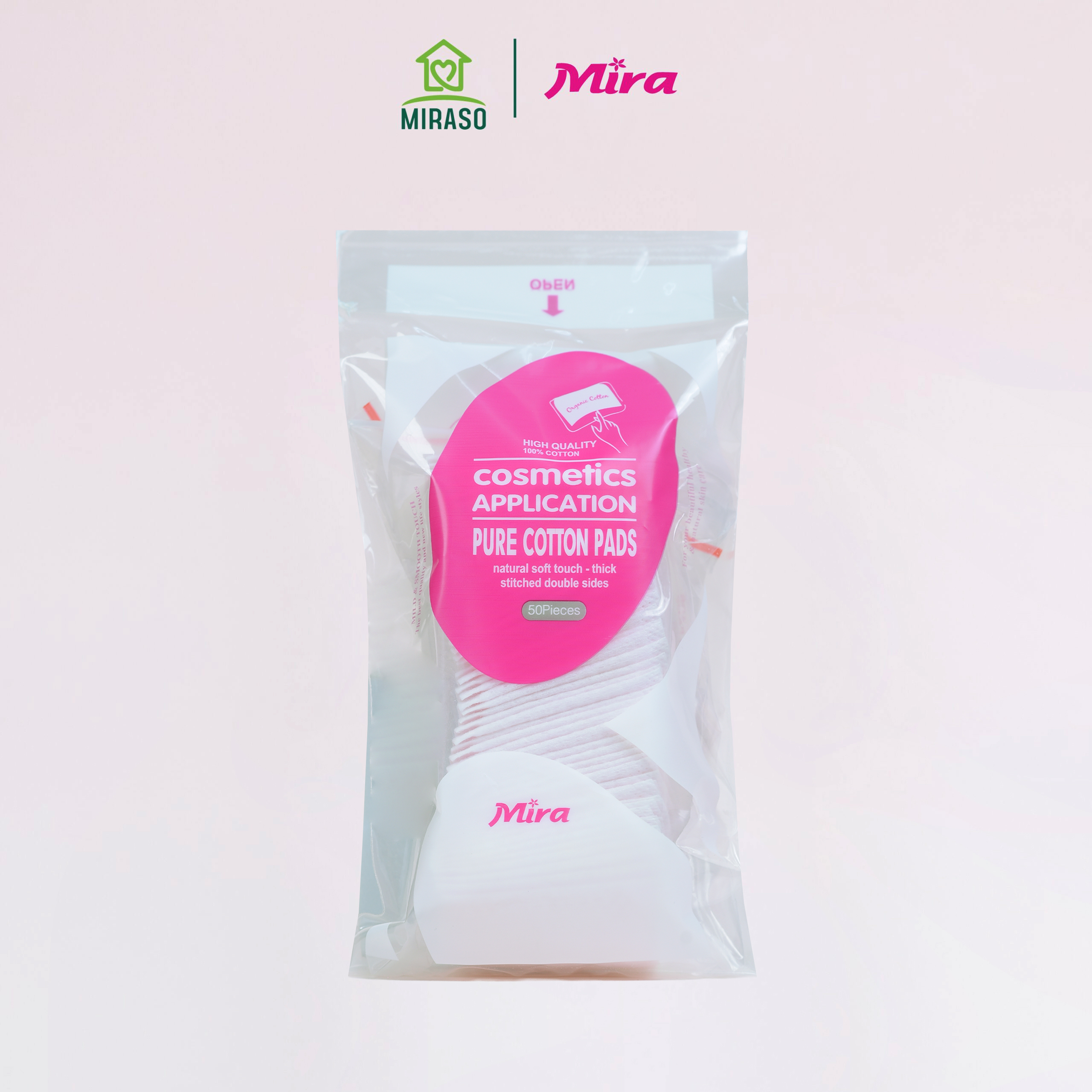 Bông Tẩy Trang Cao Cấp Mira (Hộp 50 Miếng) B685