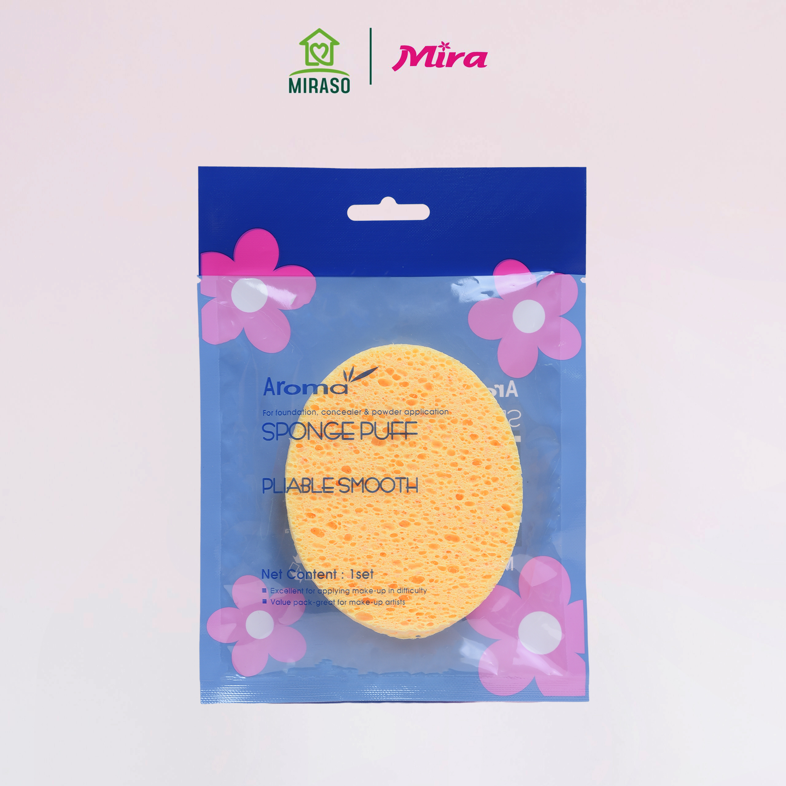 Bông phấn bọt biển massage mặt Aroma C489