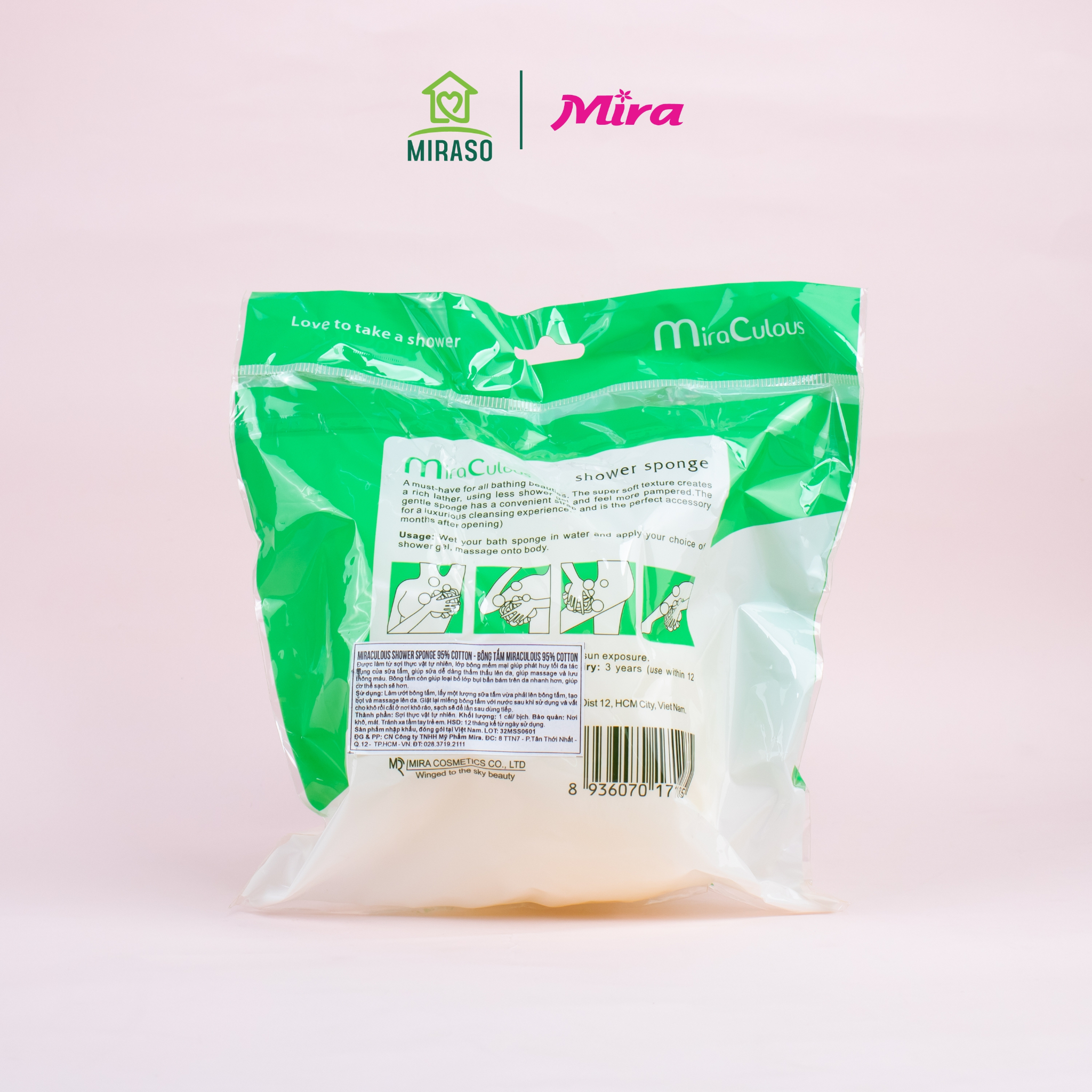 Bông tắm tròn cao cấp MIRACULOUS D312