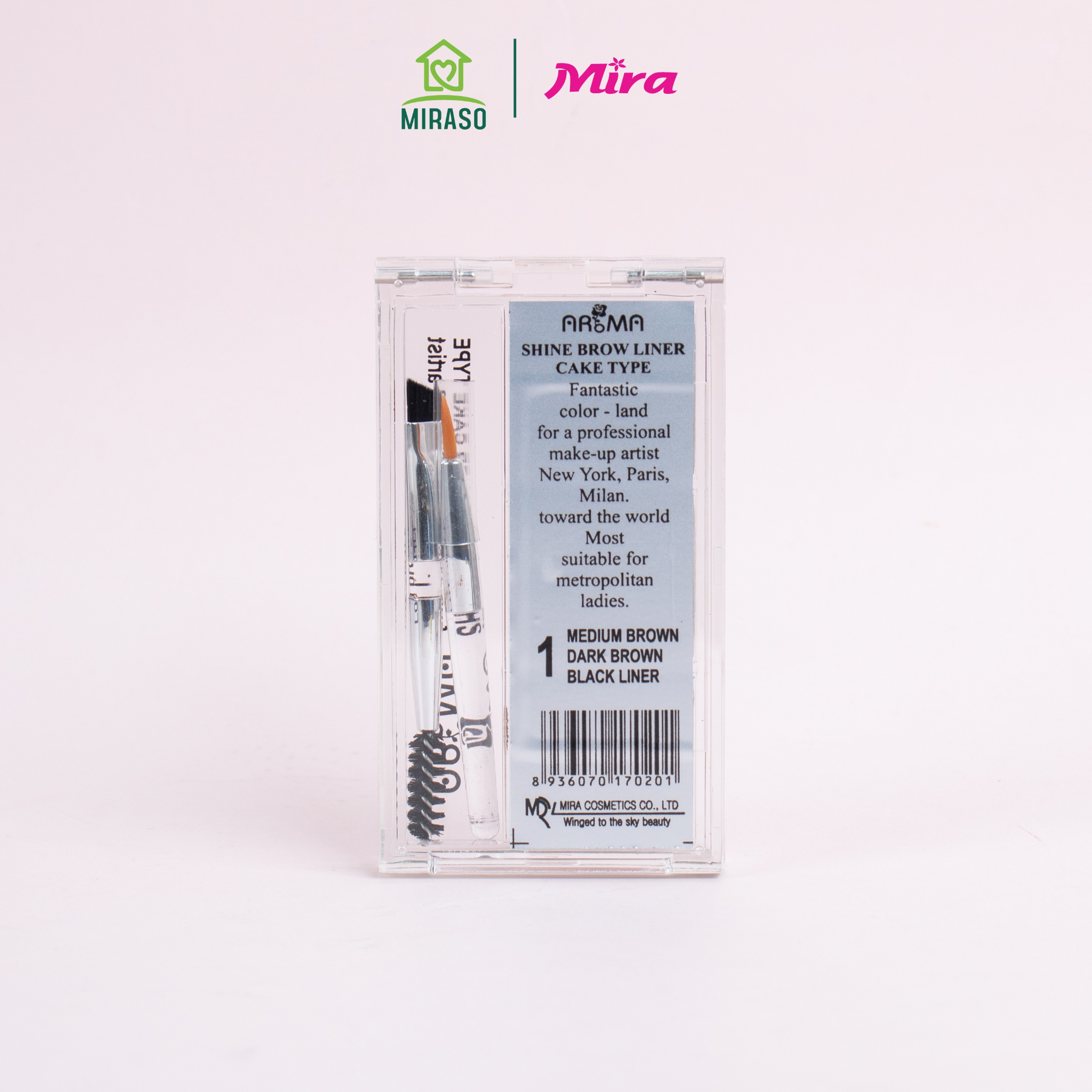 Bột kẻ mày AROMA shine brown liner cake type