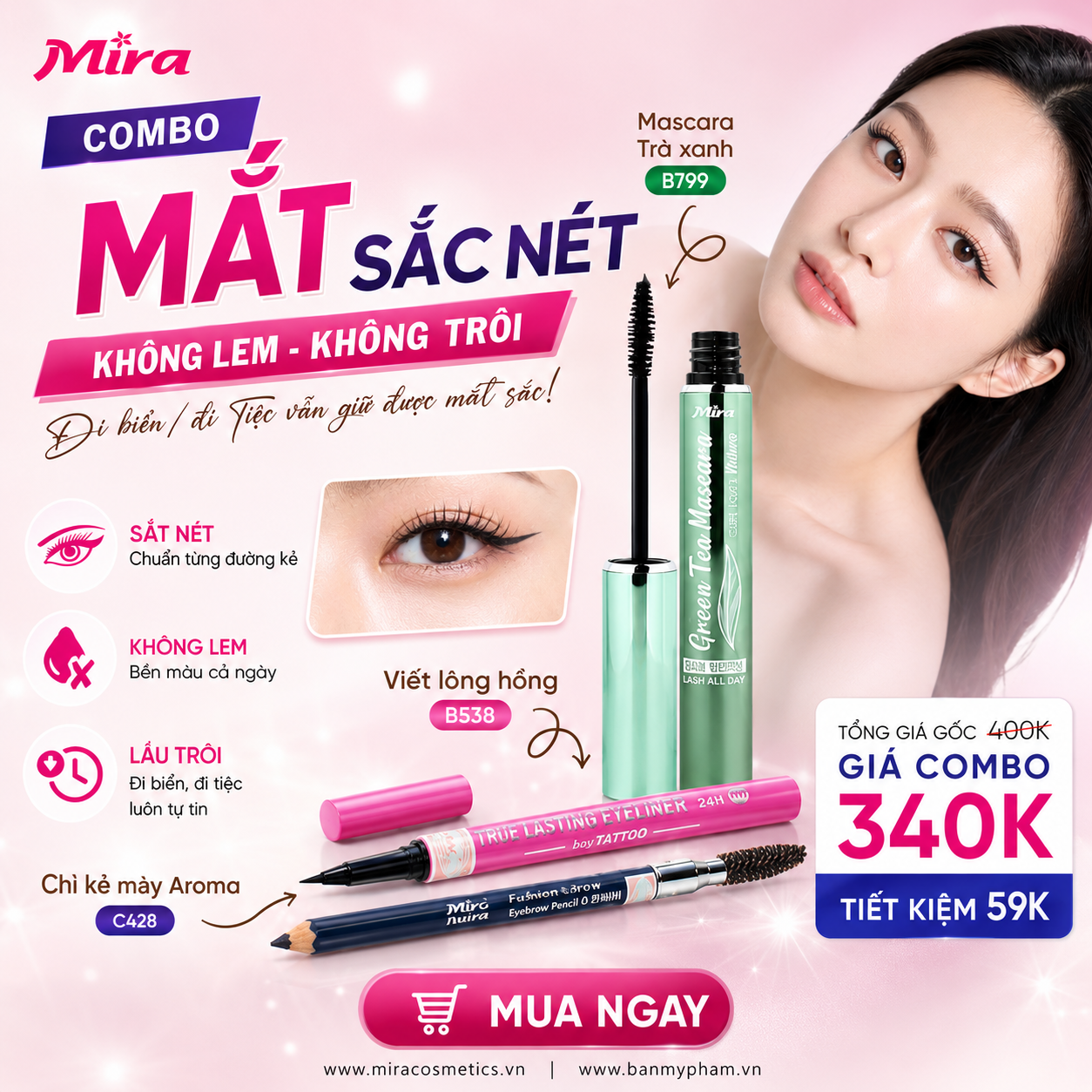COMBO 2 – MẮT SẮC NÉT – KHÔNG LEM