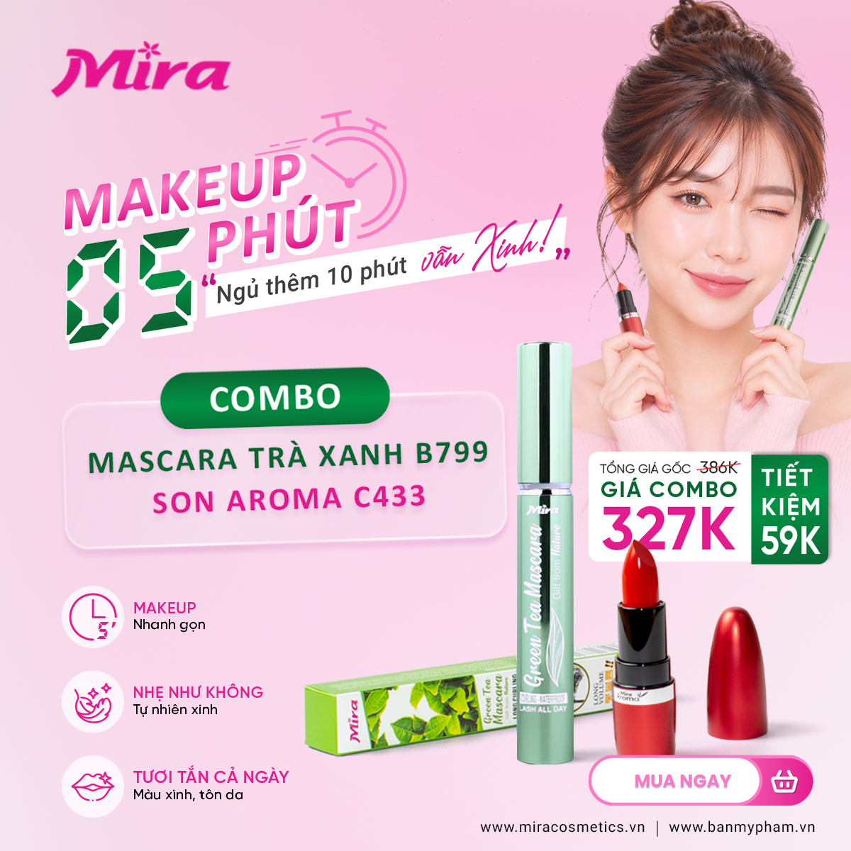 COMBO MAKEUP NHANH 5 PHÚT