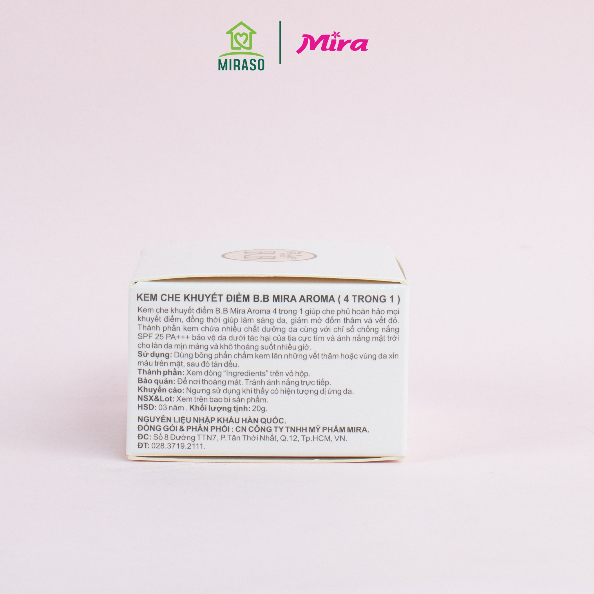Kem Che Khuyết Điểm Mira Aroma BB Natural Blemish Balm Cover Foundation SPF25 PA+++