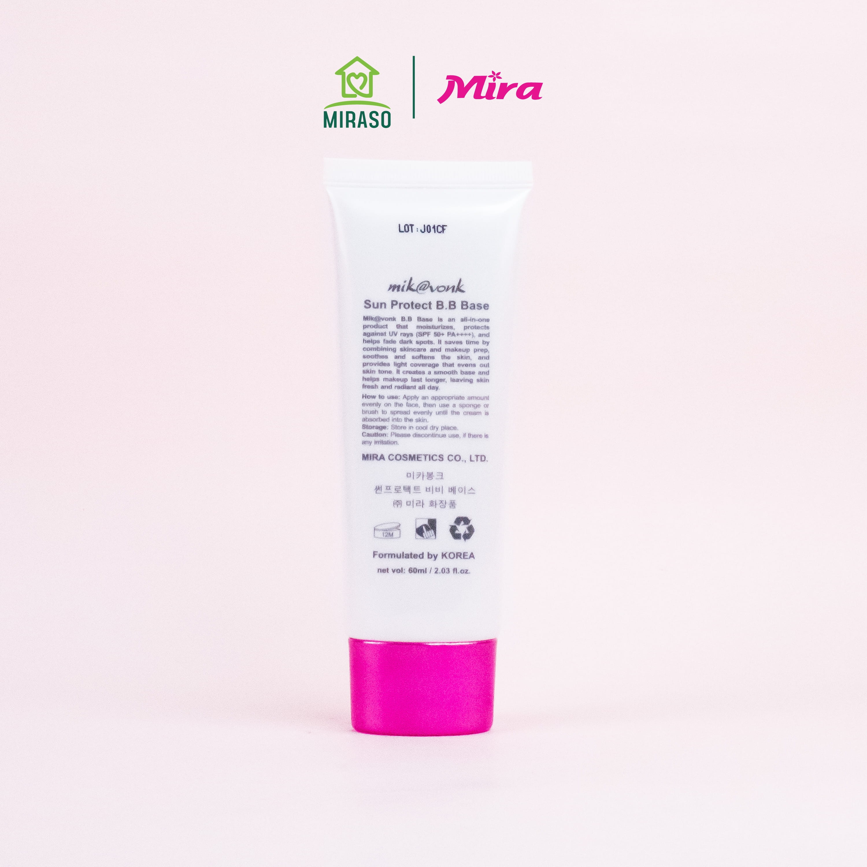 Kem Lót Chống Nắng, Dưỡng ẩm Mik@vonk Sun Protect BB Base SPF 50 PA+++