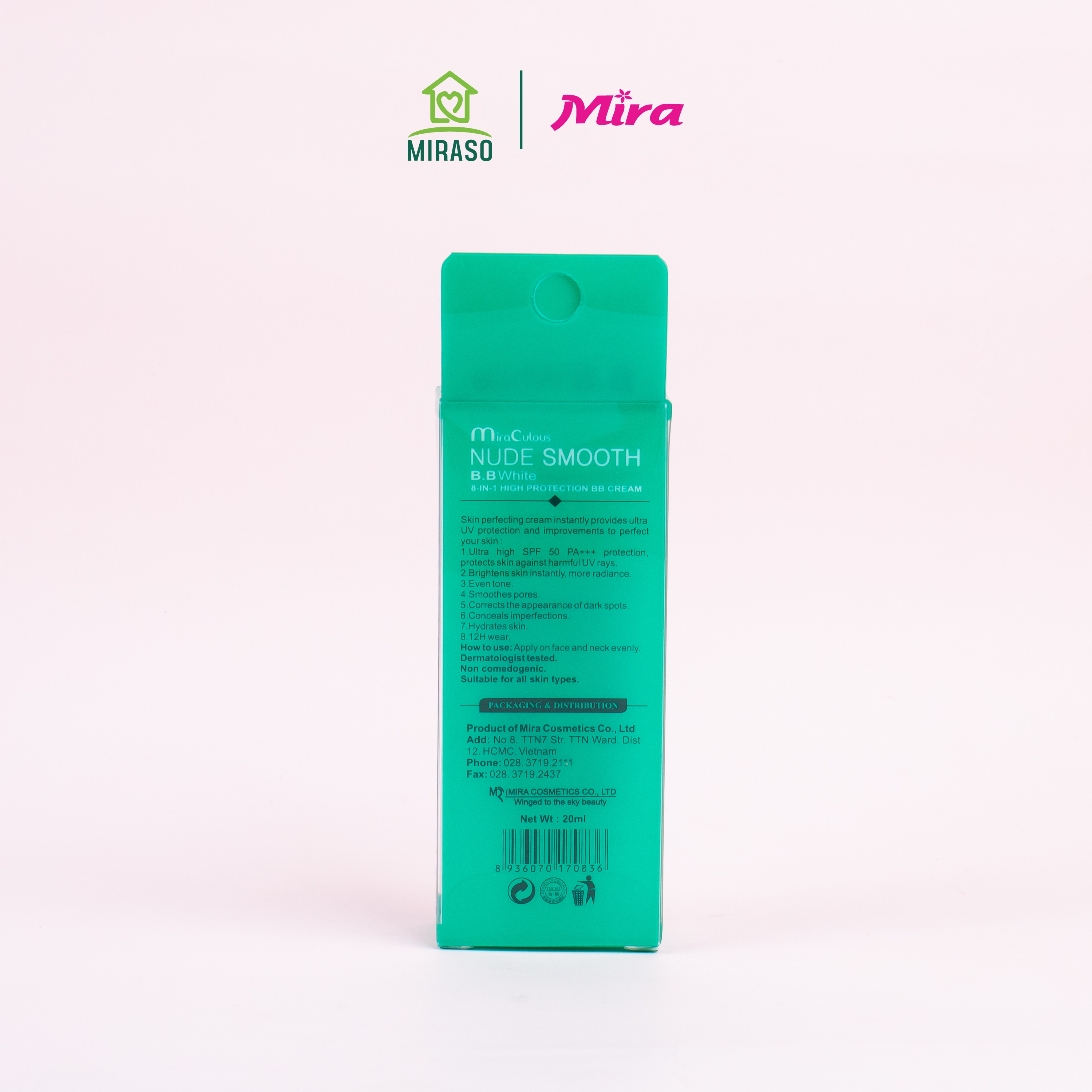 Kem Nền BB Trắng Da Chống Nắng MiraCulous Nude Smooth BB White SPF 50PA+++