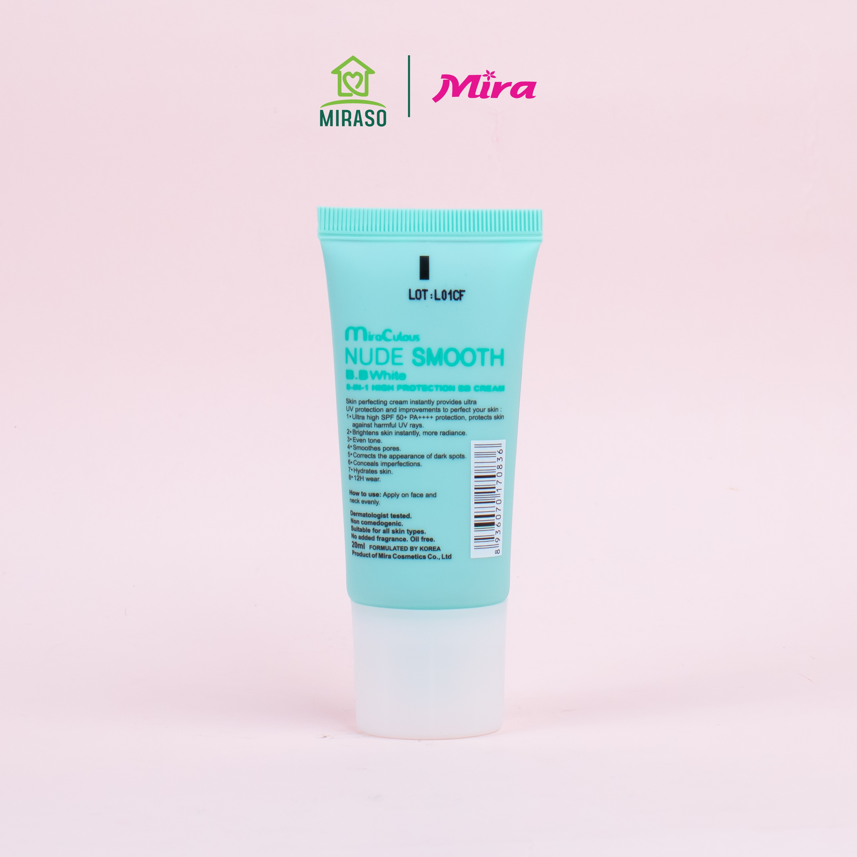 Kem Nền BB Trắng Da Chống Nắng MiraCulous Nude Smooth BB White SPF 50PA+++