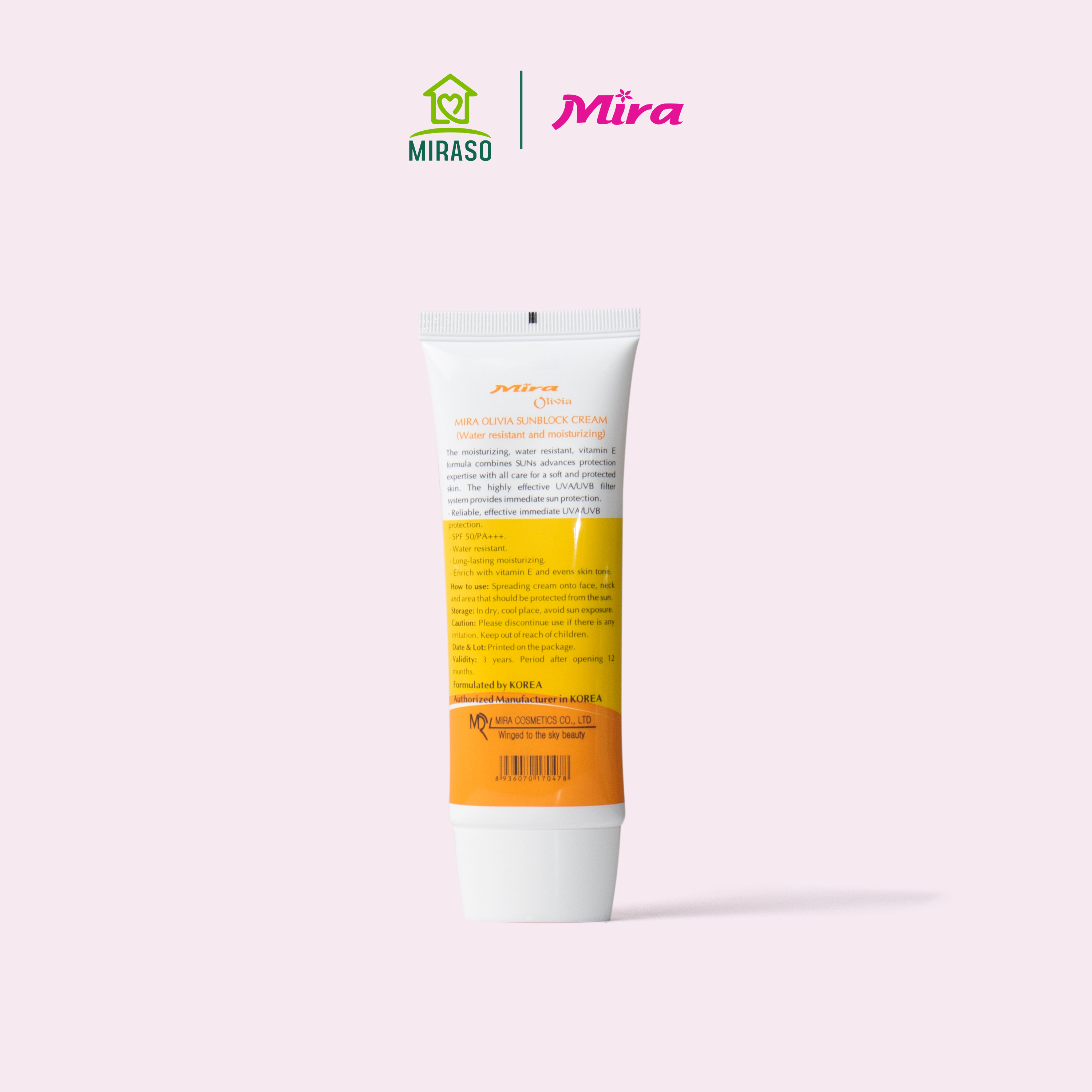 Kem chống nắng OLIVIA MIRA Sun Cream - Dành cho mọi loại da, đặc biệt là da dầu.