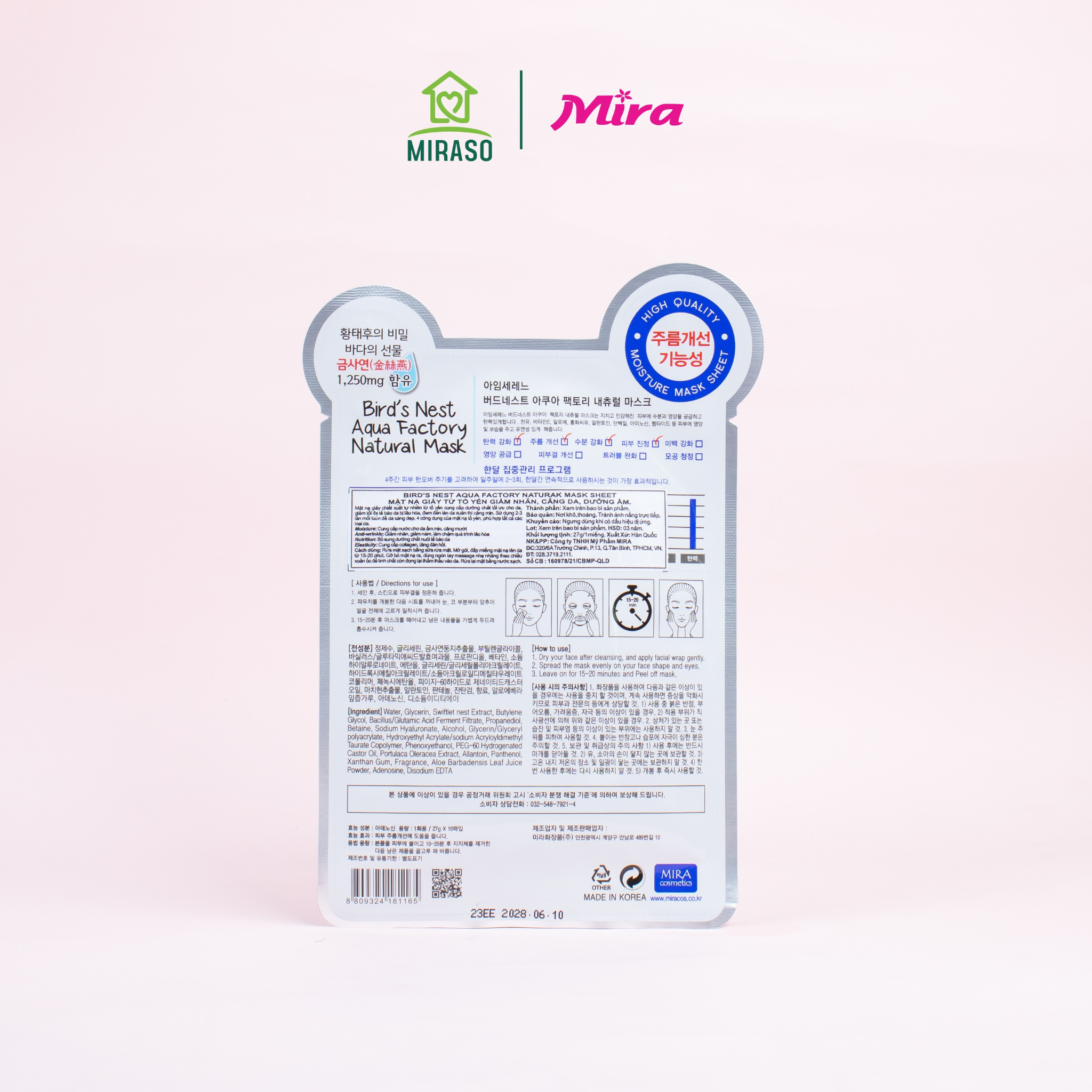 MẶT NẠ GIẤY TỪ TỔ YẾN GIẢM NHĂN