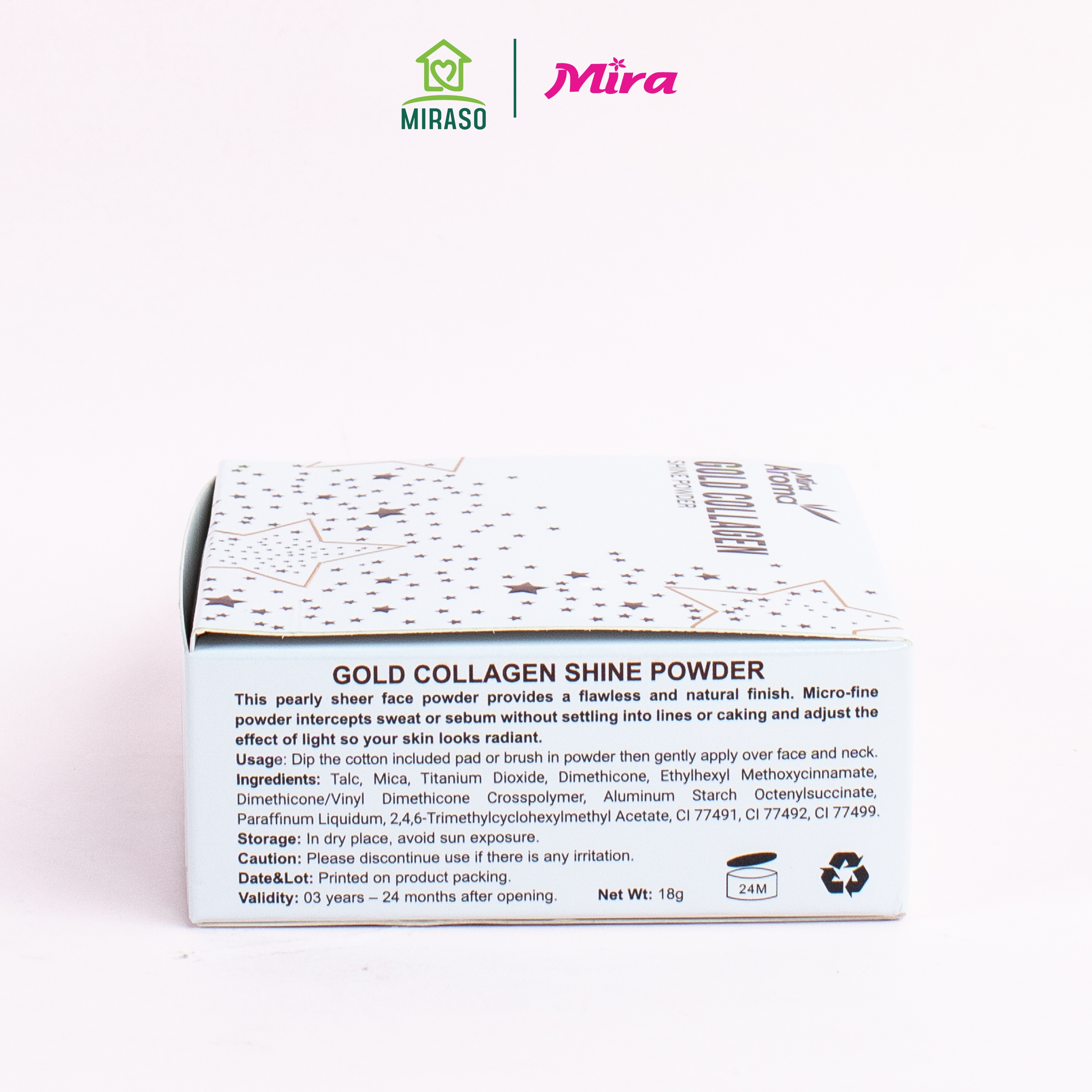 Phấn Phủ Mira Aroma Gold Collagen Shine Powder