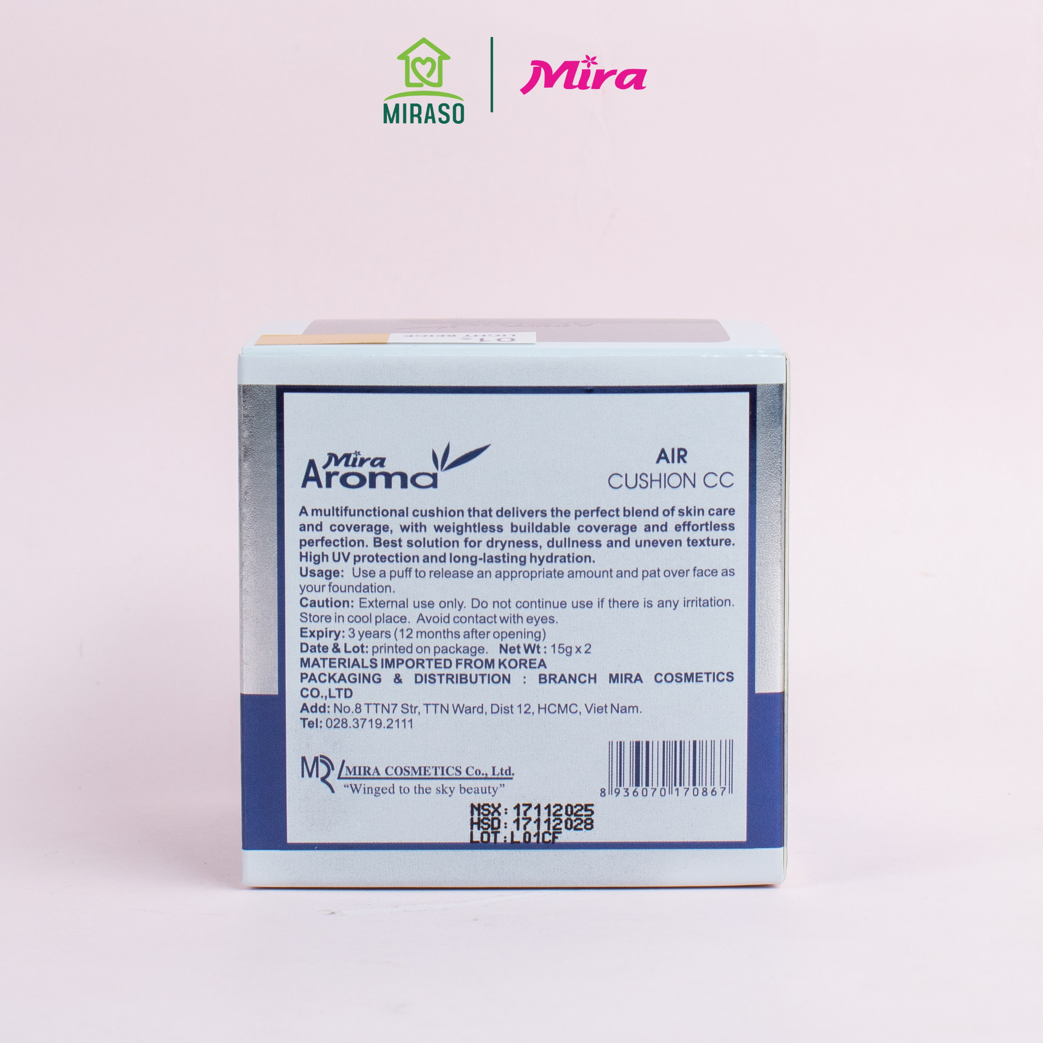 Phấn Nước Mira Aroma CC Cushion Ultra Moist Coverage SPF 30 PA+++
