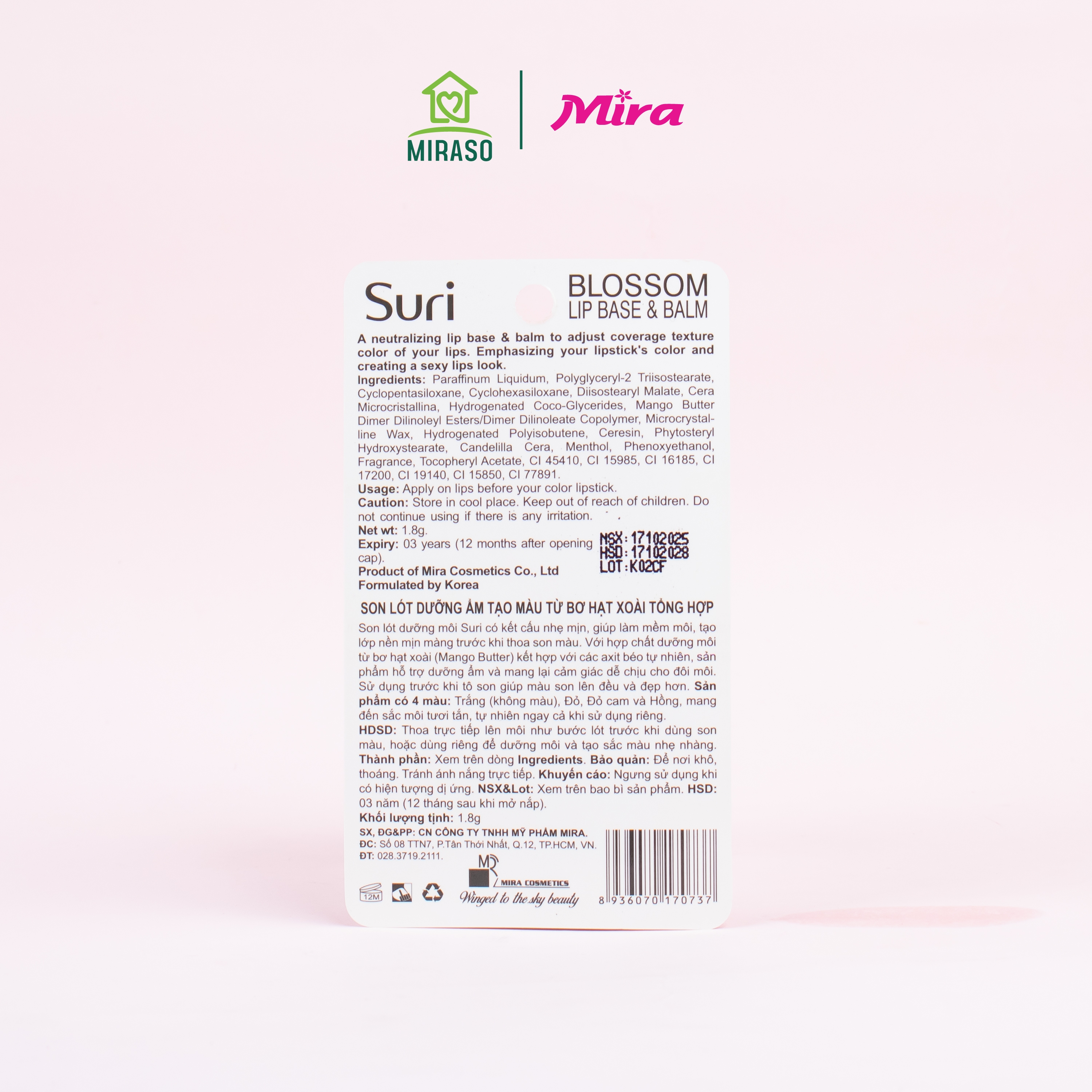 SON LÓT DƯỠNG ẨM TẠO MÀU LÂU PHAI SURI