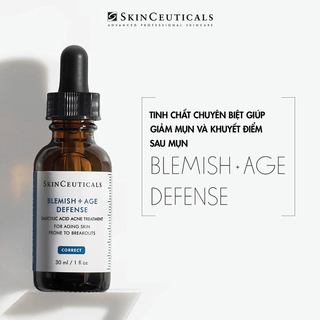 Serum trị mụn SkinCeuticals Blemish + Age Defense Acne Treatment 30ml (B) (R) (HSD: 12/25)