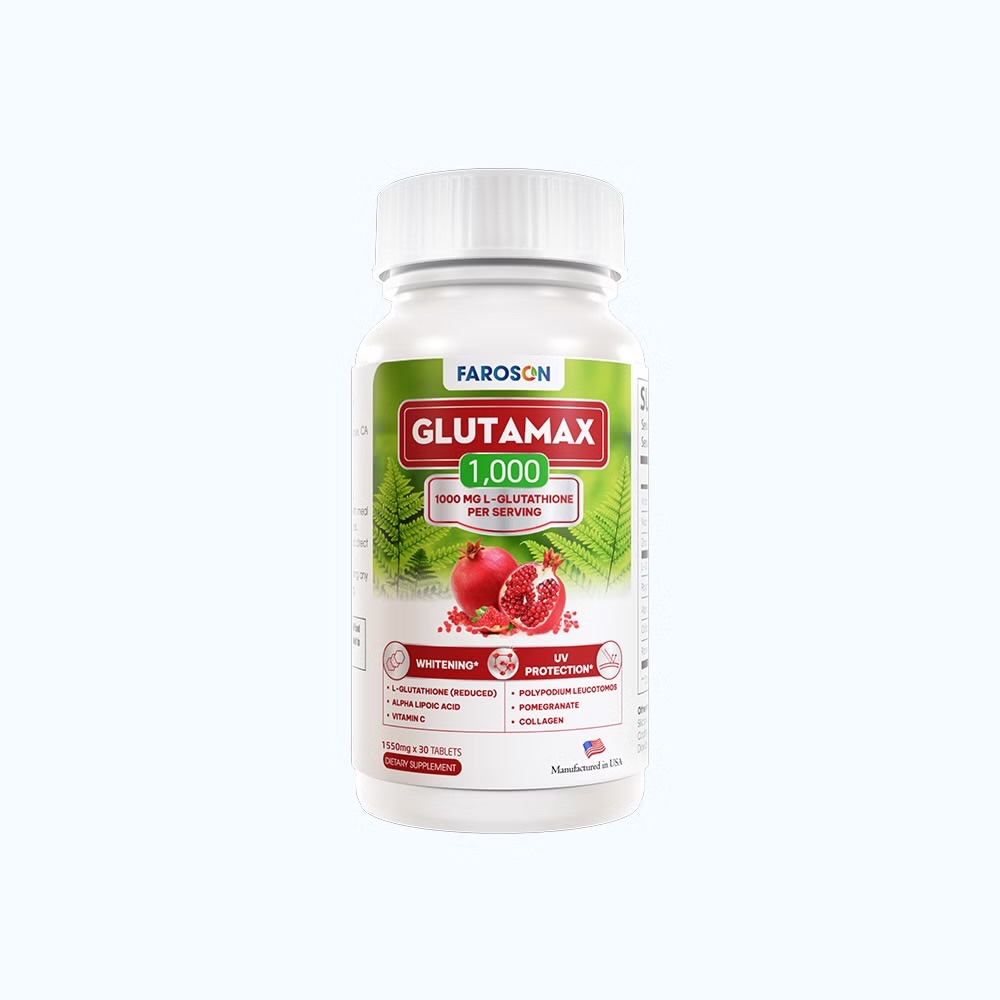Viên Uống Giảm Nám Trắng Da Chống Nắng Faroson Glutamax 1000 30 Viên (B) (R) (HSD: 7/26, 10/27)