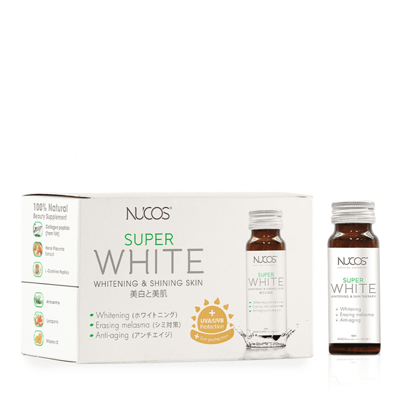 Nước Uống Làm Sáng Giảm Thâm | Nucos Super White | 10 x 50 ml | (03/29)