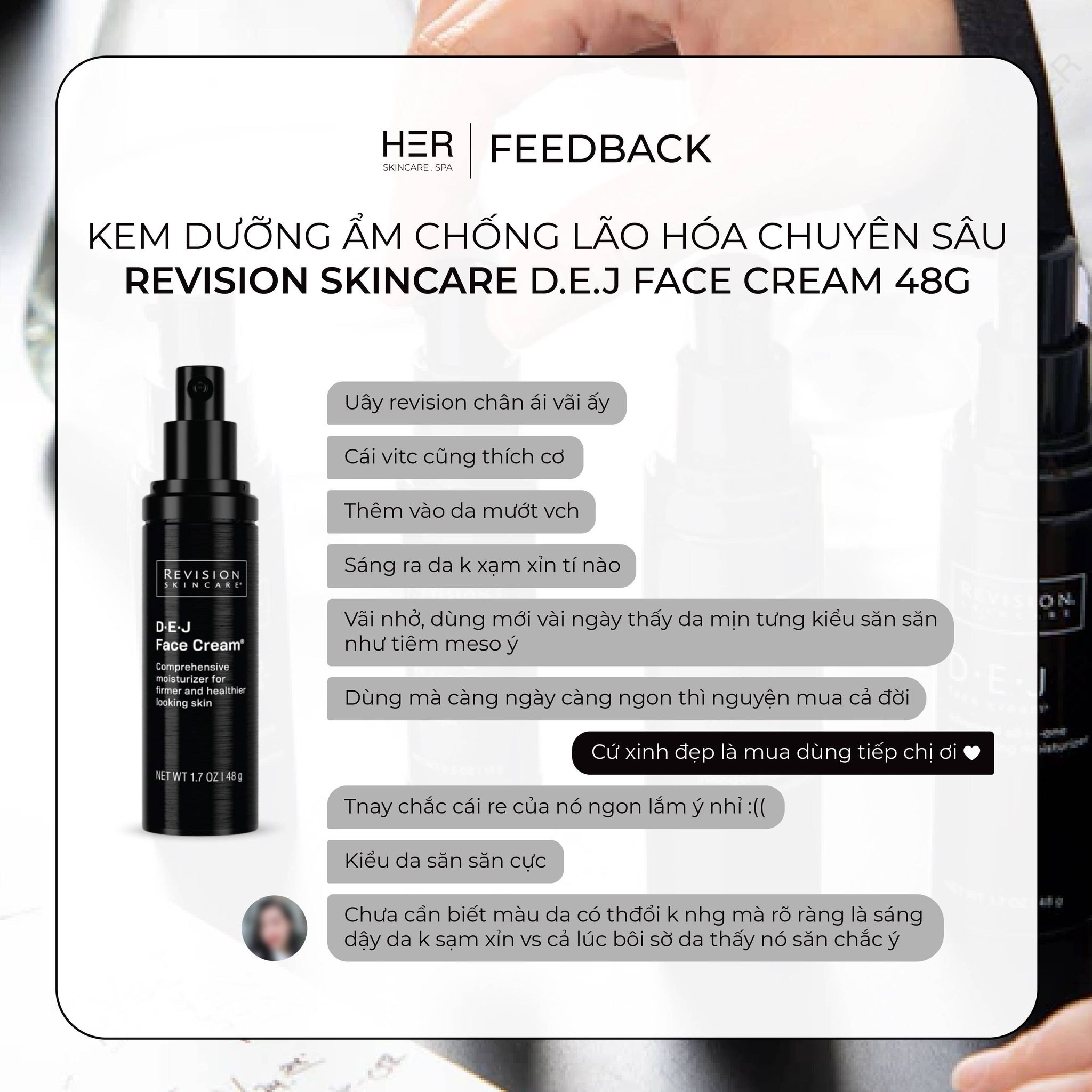 Kem dưỡng ẩm chống lão hóa chuyên sâu Revision Skincare D.E.J Face Cream 48g (R) (HSD: 3-5-6/27)