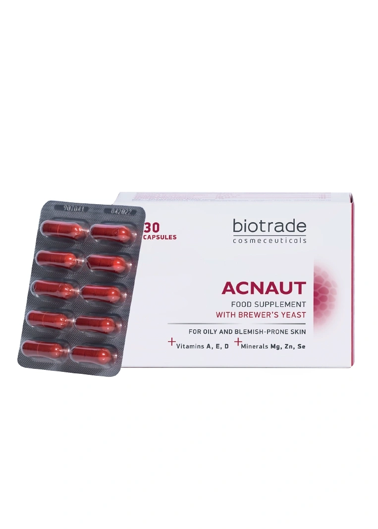 Viên uống trị mụn Biotrade Acnaut Food Supplement 30v (R) (HSD: 9/27)