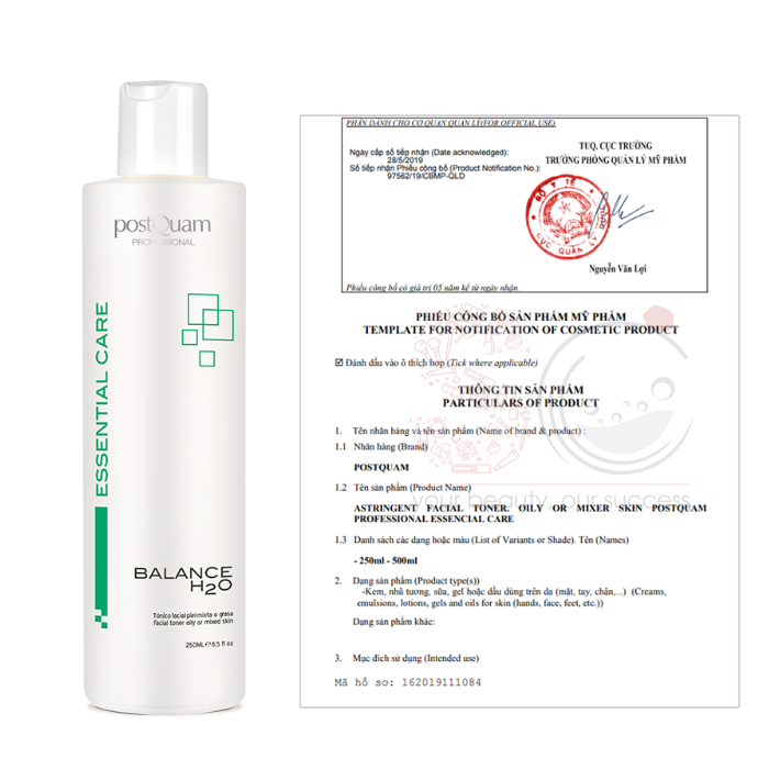 Nước cân bằng cho da dầu, hỗn hợp & da mụn PostQUAM Astringent Facial Toner Oily Or Mixed Skin 250ml (R) (HSD: 7/27)