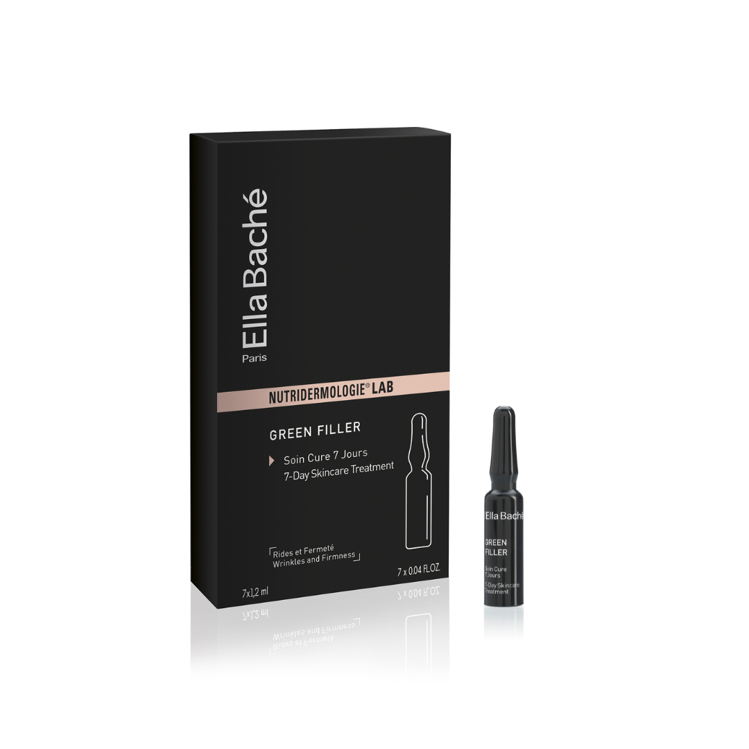 Ampoule 'Micro Filler' với Spirulina & 5 dang Has S.O.S tăng cường căng mịn, săn chắc da Ella Bache Green Filler 7-Days Skincare Treatment 7x 1,2 ml (R)