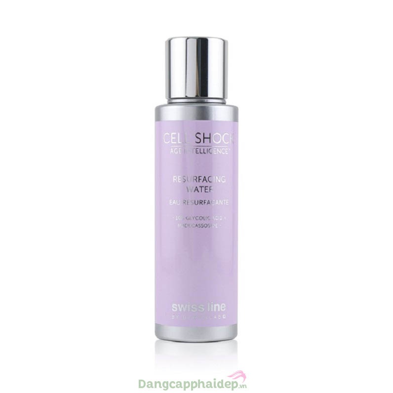Nước Peel vỗ thay da 10% Glycolic acid tái lập cấu trúc tế bào, trắng sáng & chuyển đổi bề mặt da Swissline Cell Shock Age Intelligence Resurfacing Water 100ml (R)