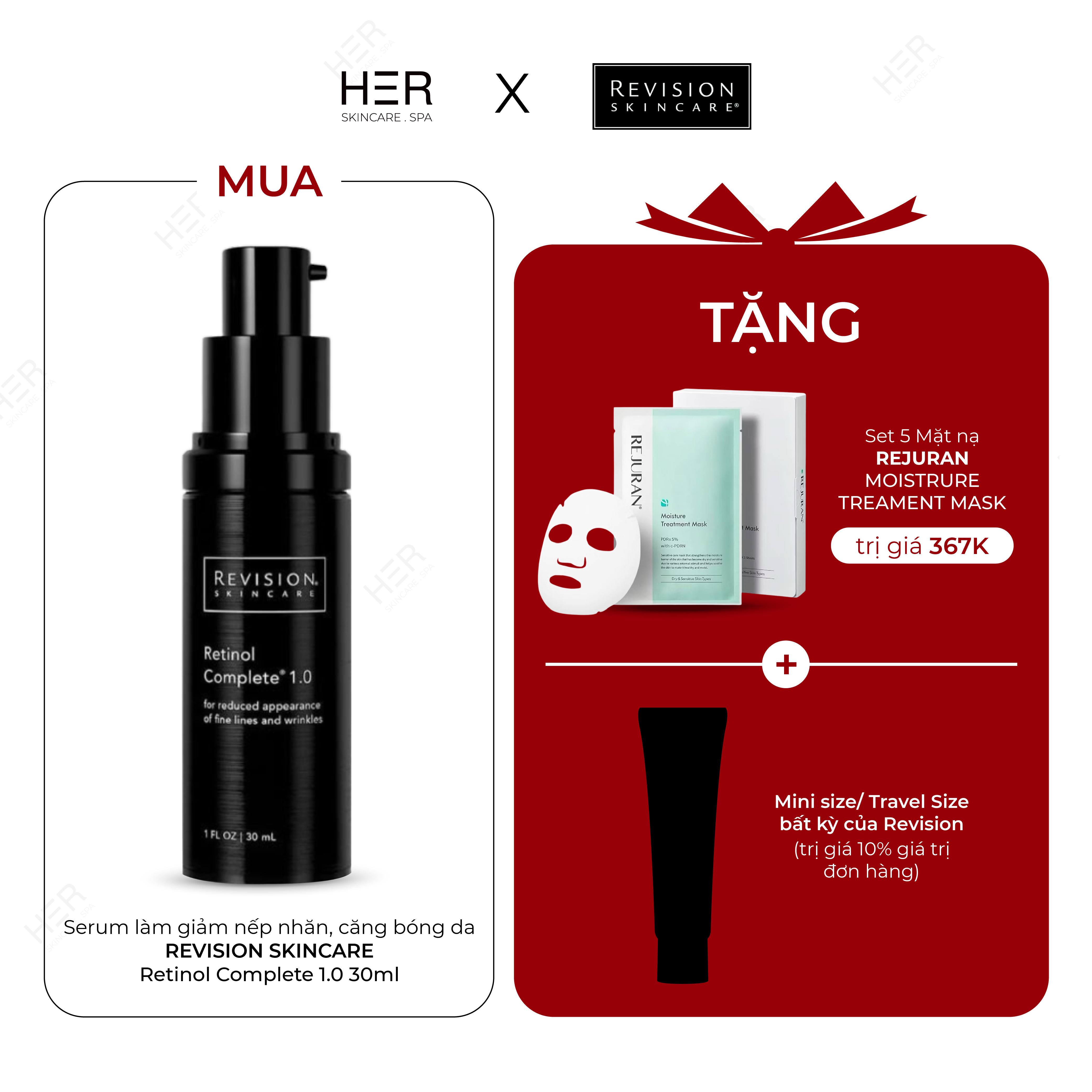 Serum làm giảm nếp nhăn, căng bóng da Revision Skincare Retinol Complete 1.0 30ml (R) (HSD: 2/28)