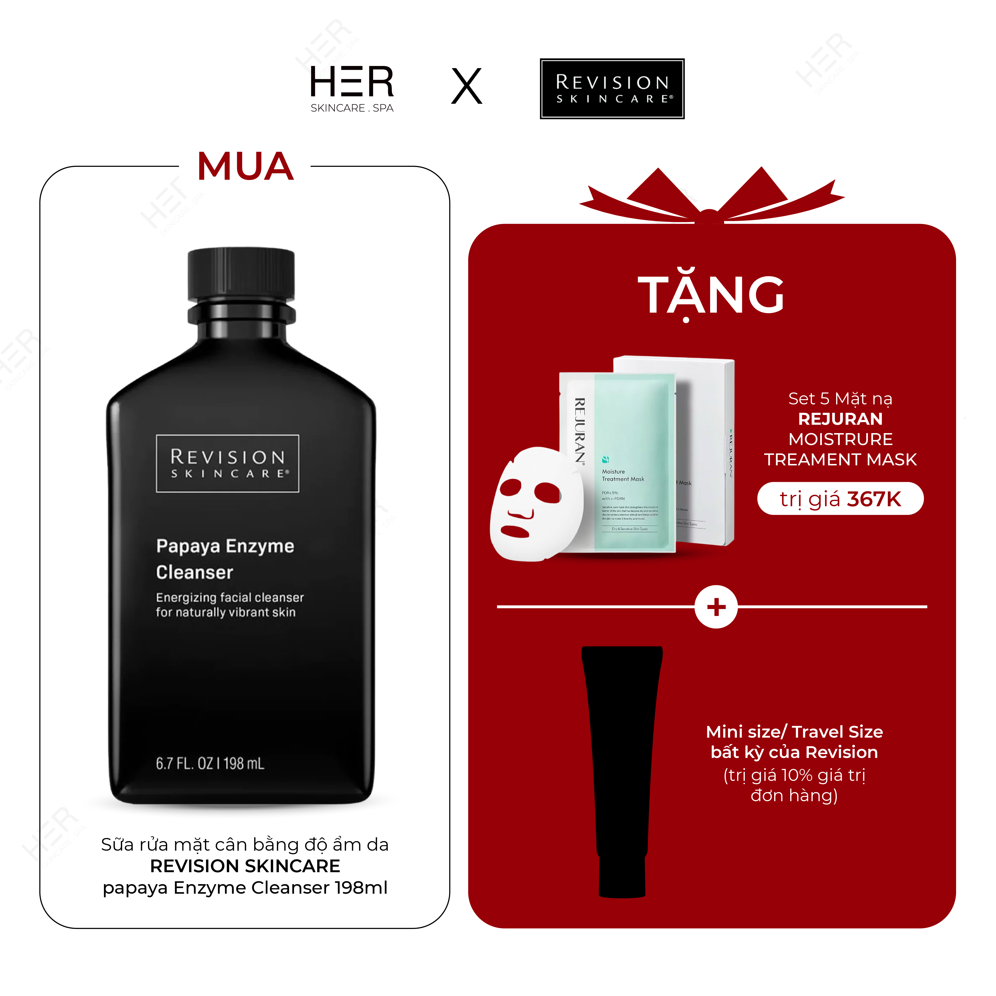 Sữa rửa mặt cân bằng độ ẩm da Revision Skincare papaya Enzyme Cleanser 198ml (R) (HSD: 10/27)