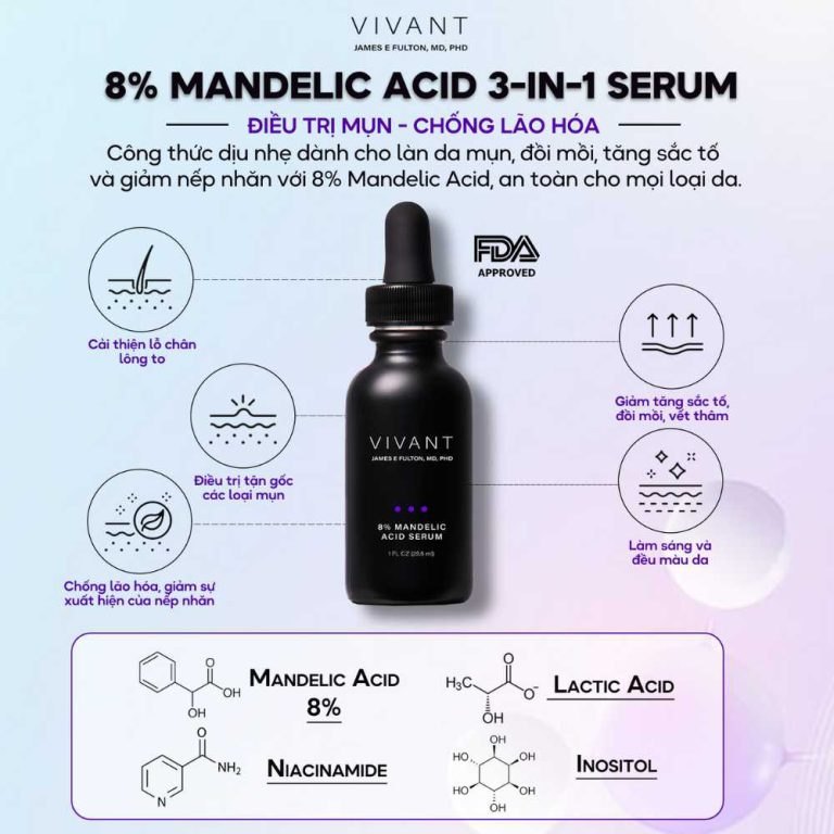 8% MANDELIC ACID SERUM – TINH CHẤT SÁNG DA ĐỀU MÀU 3-IN-1