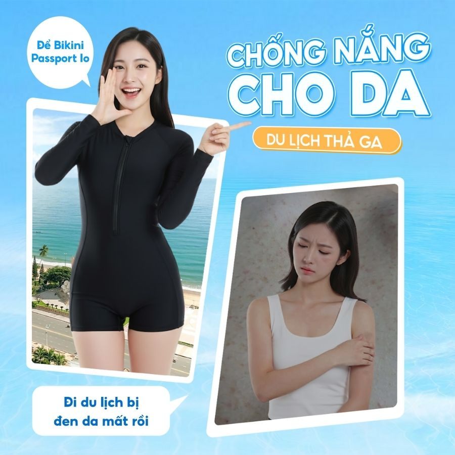 🌞 Chống nắng cho da – Du lịch thả ga cùng Bikini Passport