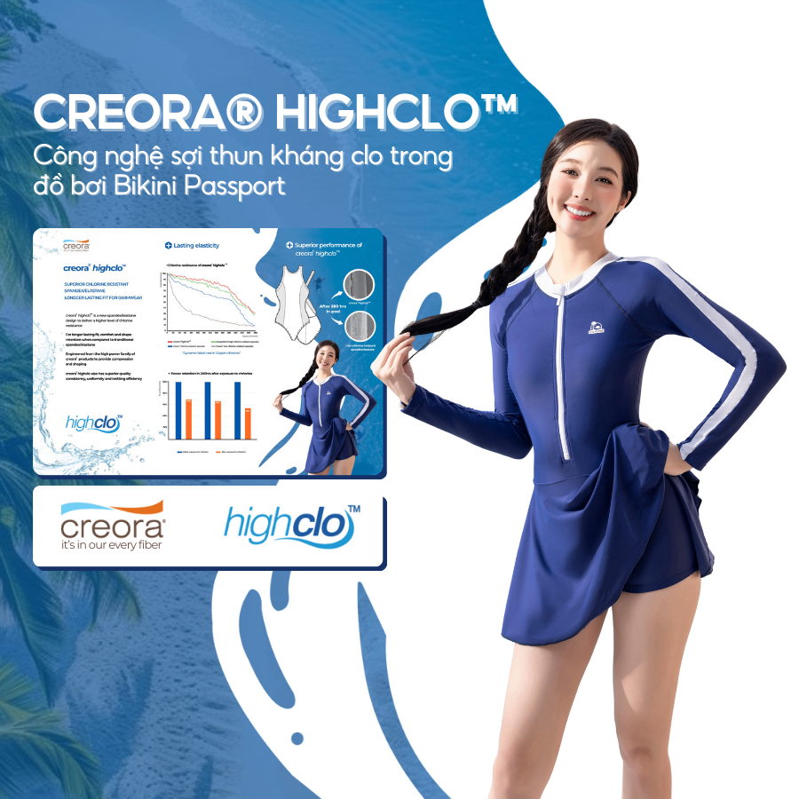 Creora® Highclo™ – Công nghệ sợi thun kháng clo trong đồ bơi Bikini Passport