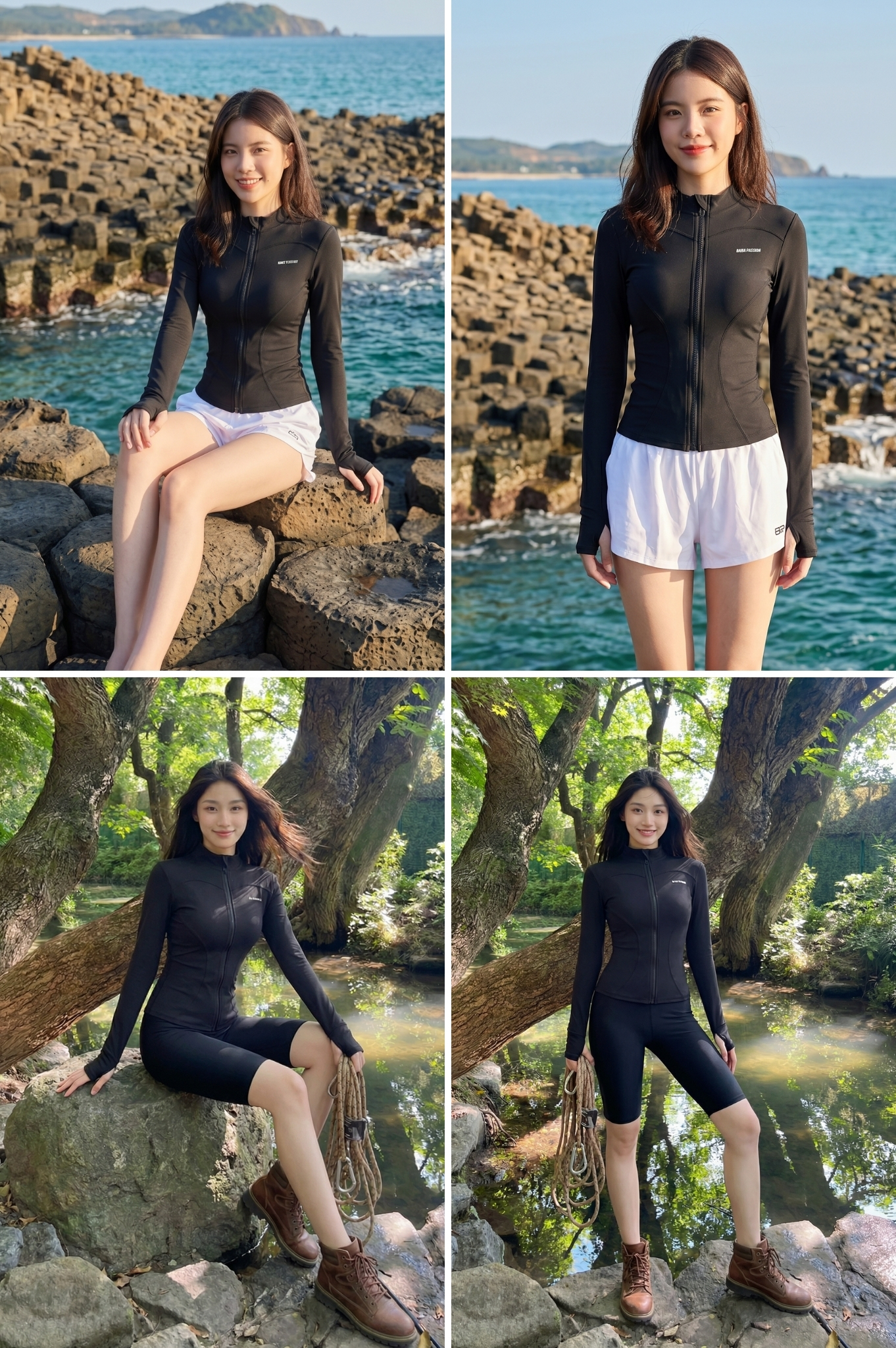 Áo bơi BIKINI PASSPORT dài tay tôn dáng - Đen
