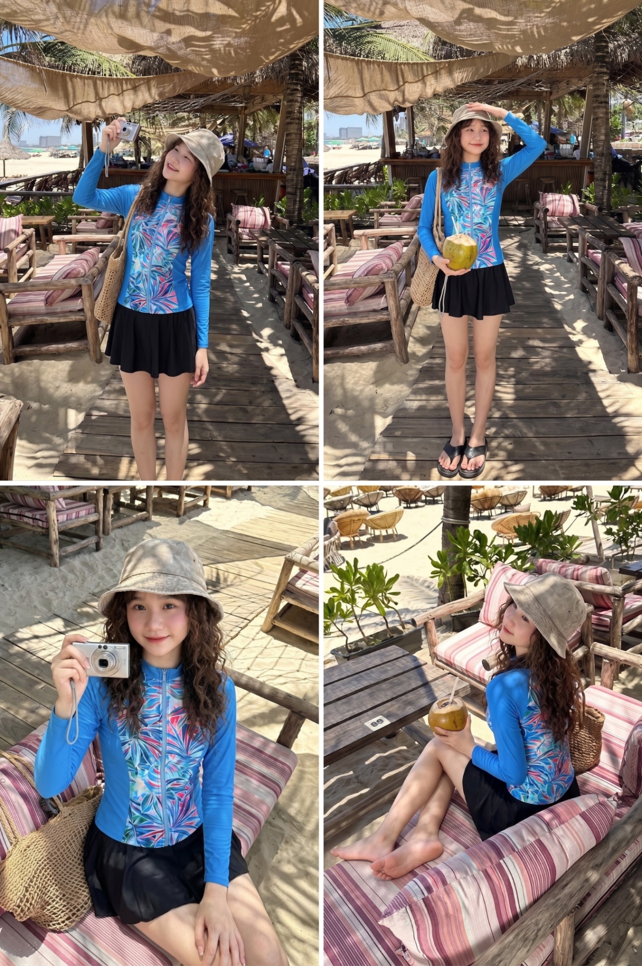 Áo bơi Nữ tay dài có khóa - BSV001_IN