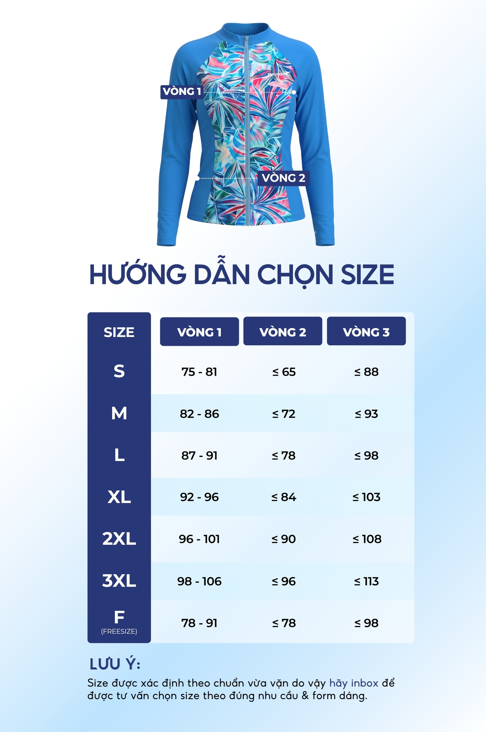 Áo bơi Nữ tay dài có khóa - BSV001_IN