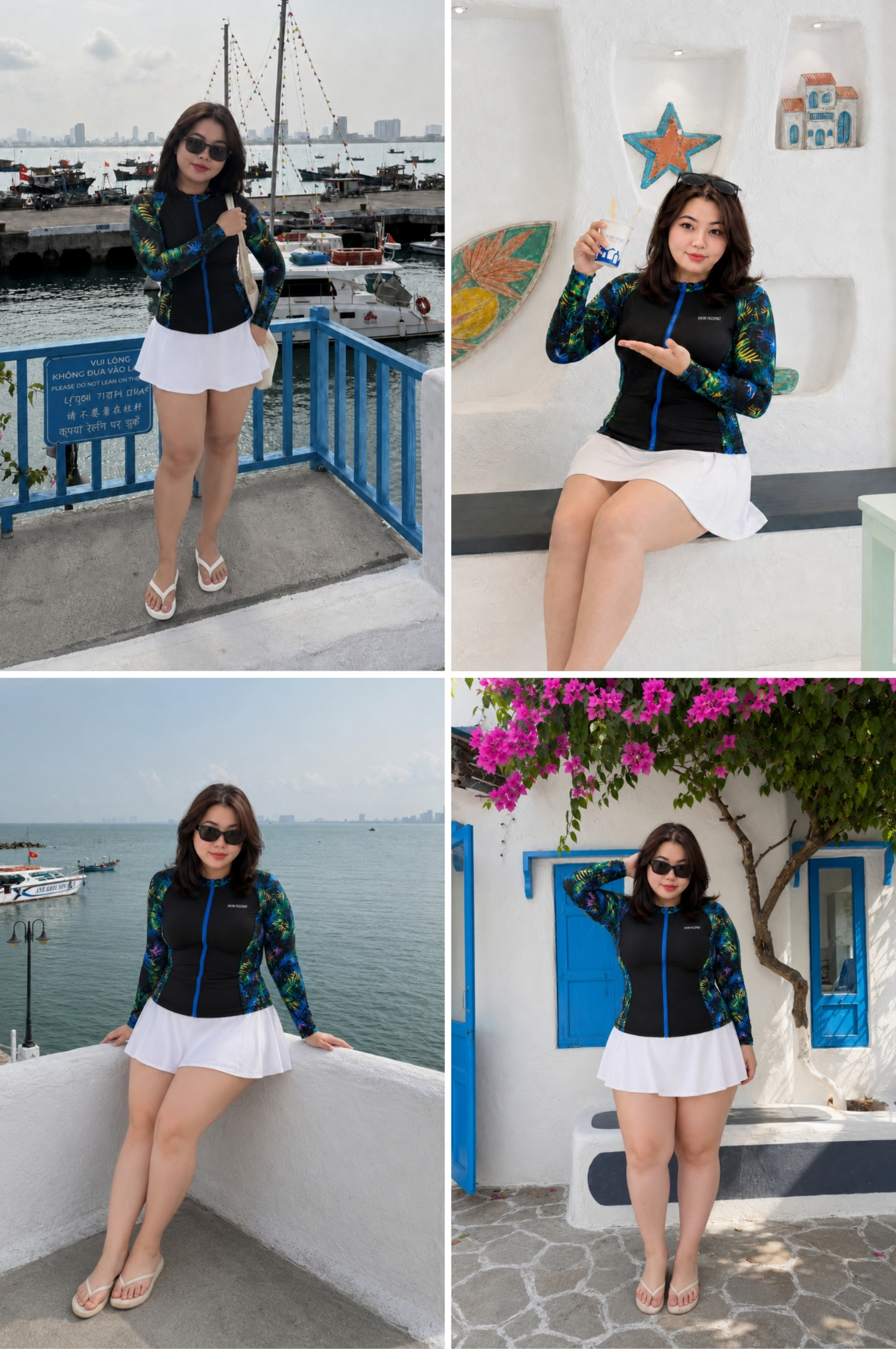 Áo bơi Nữ tay dài có khóa - BSV001_X