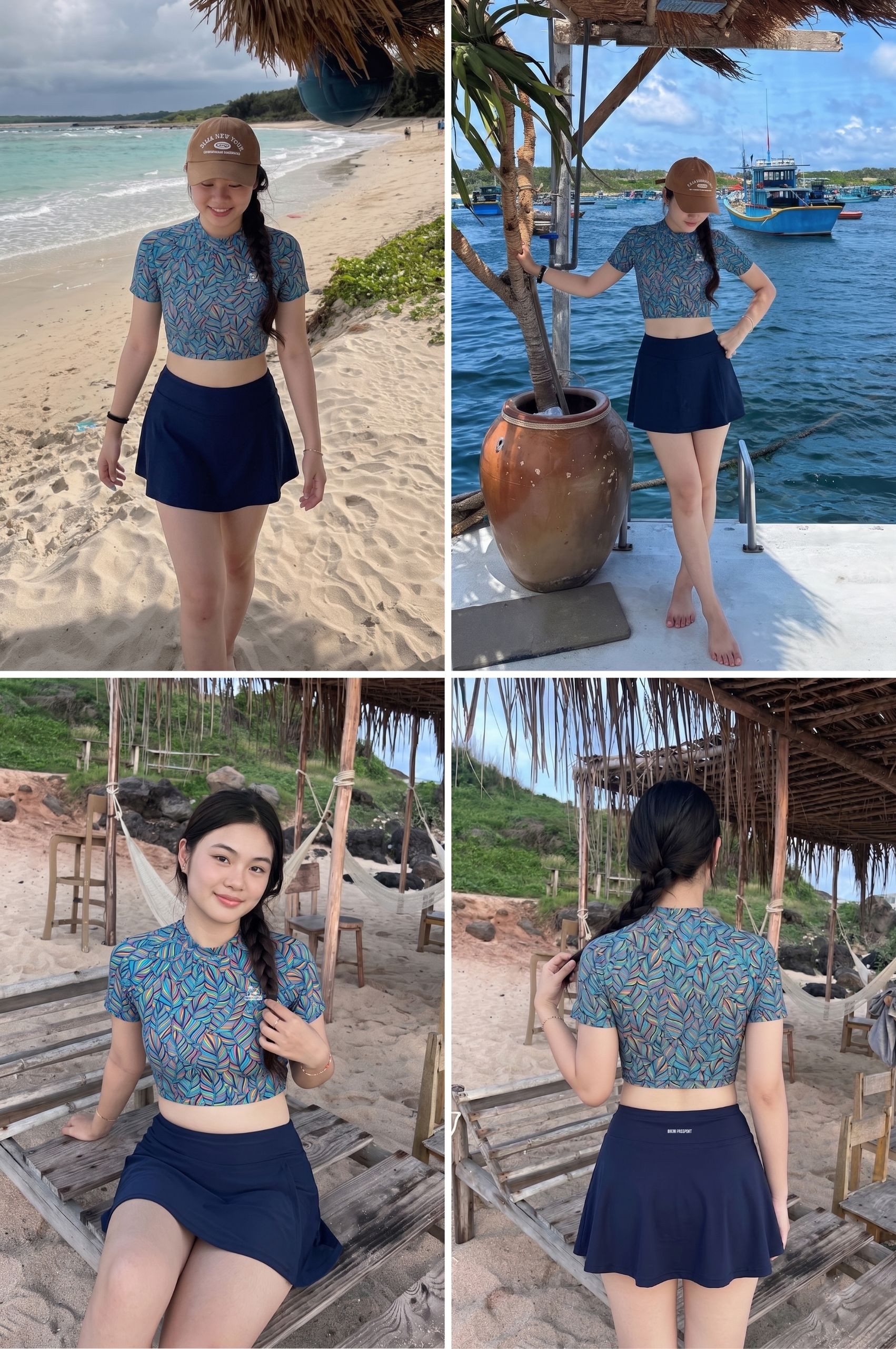 Áo bơi lẻ Croptop tay ngắn - BSV240_X