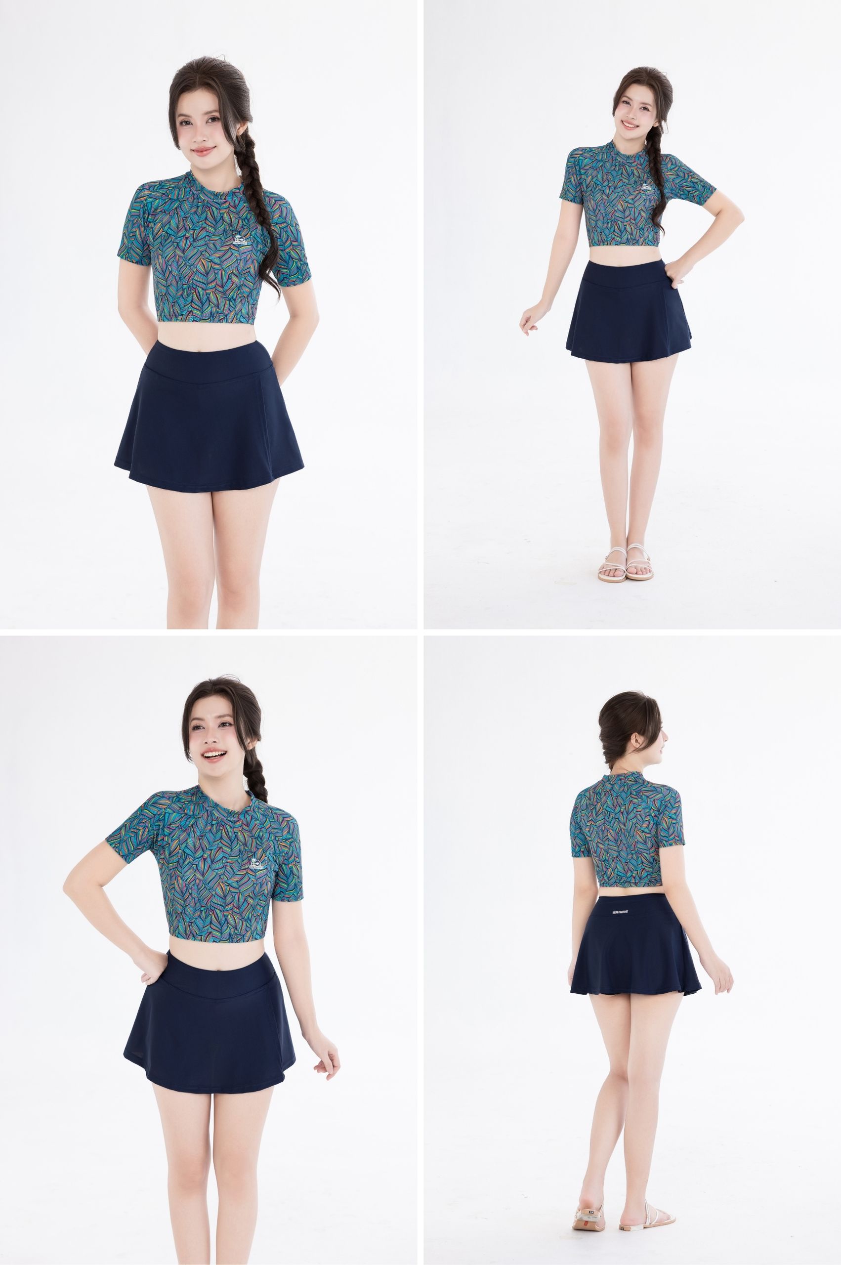 Áo bơi lẻ Croptop tay ngắn - BSV240_X