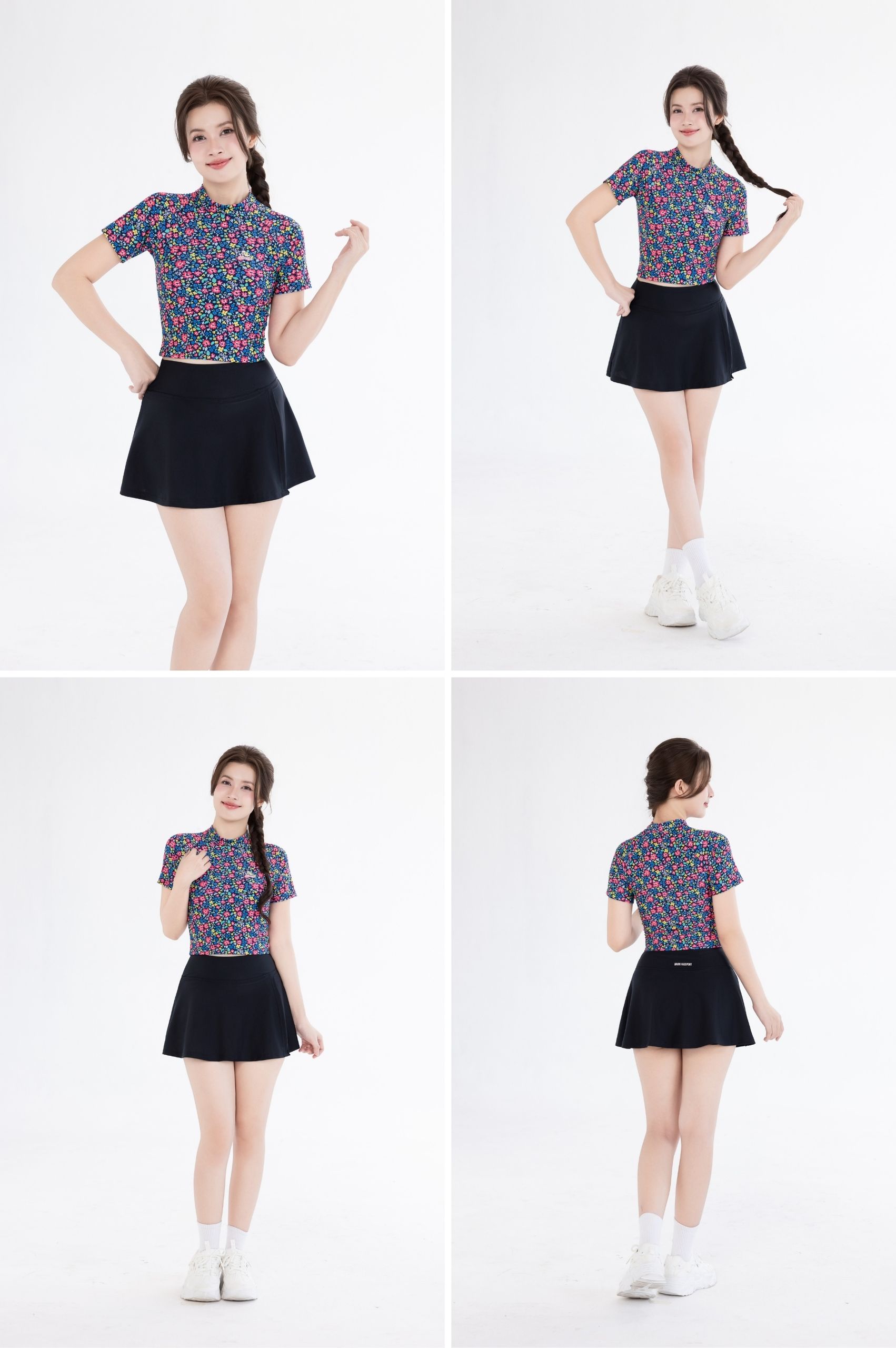 Áo bơi lẻ Croptop tay ngắn - Floral