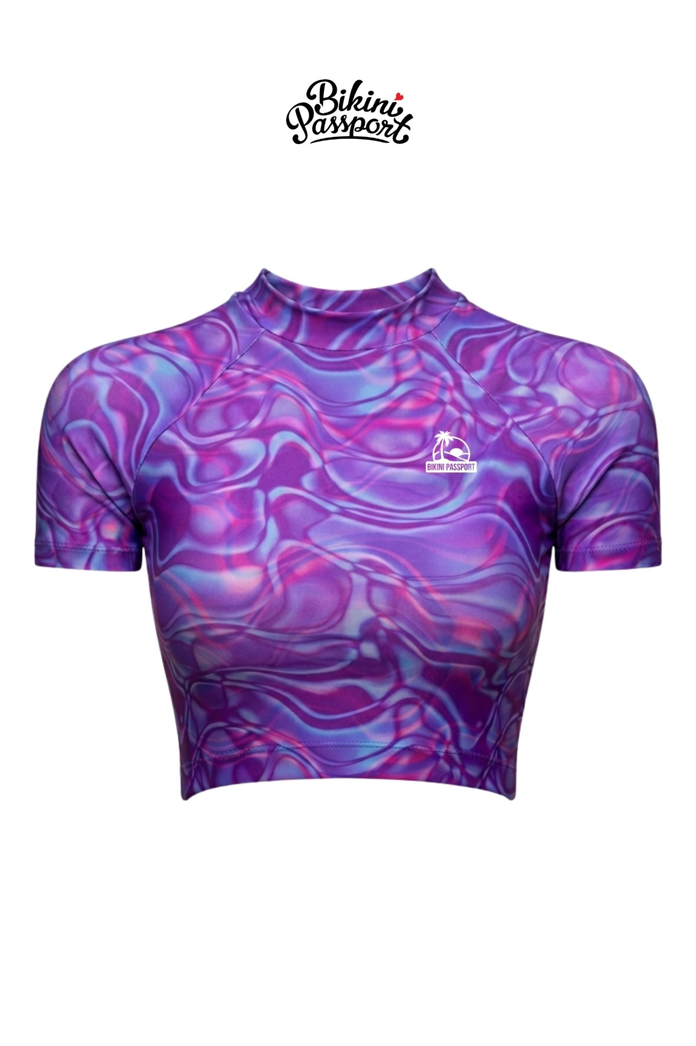 Áo bơi lẻ Croptop tay ngắn - Tím