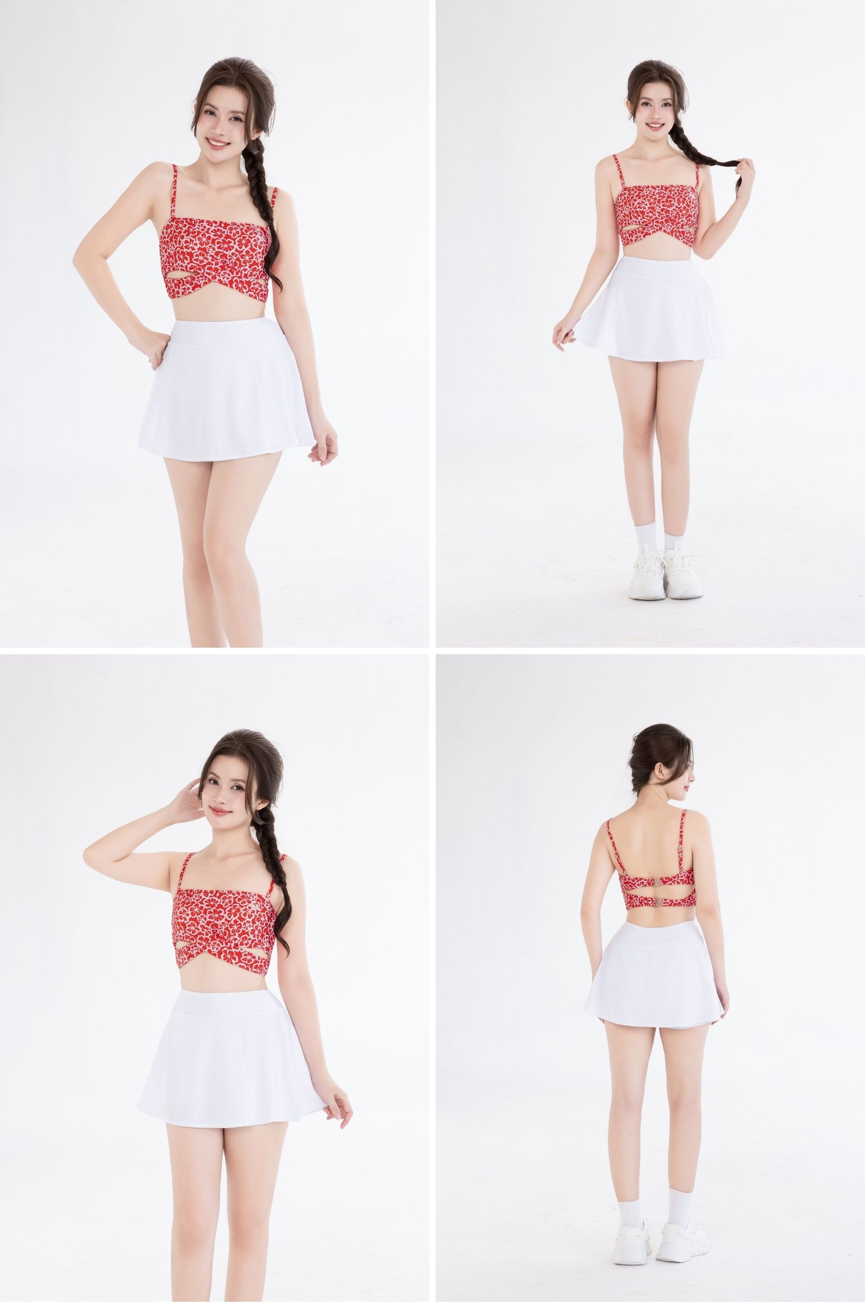 Áo bơi lẻ croptop hai dây - Đỏ