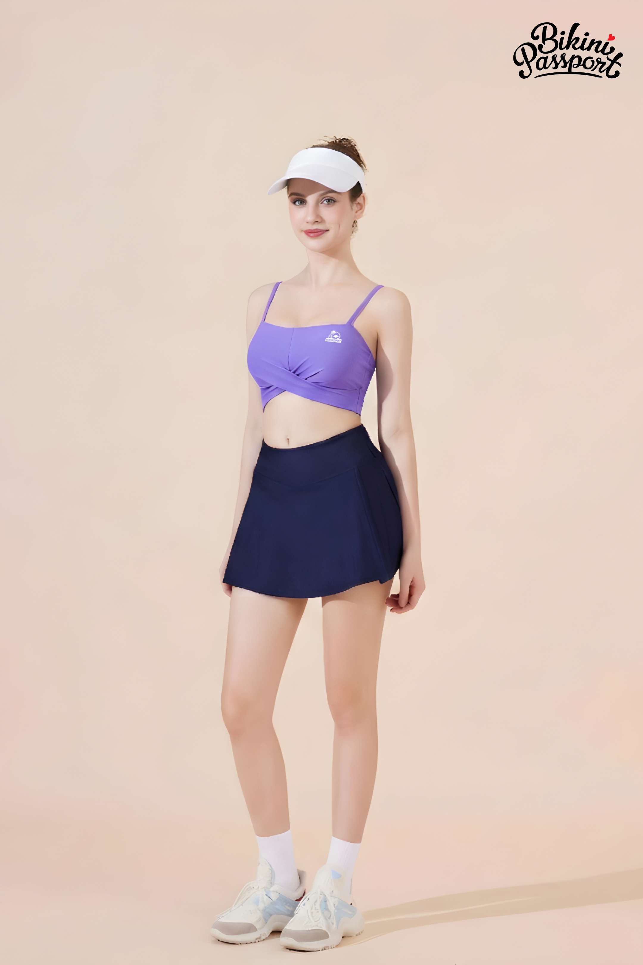 Áo bơi lẻ croptop hai dây - Tím