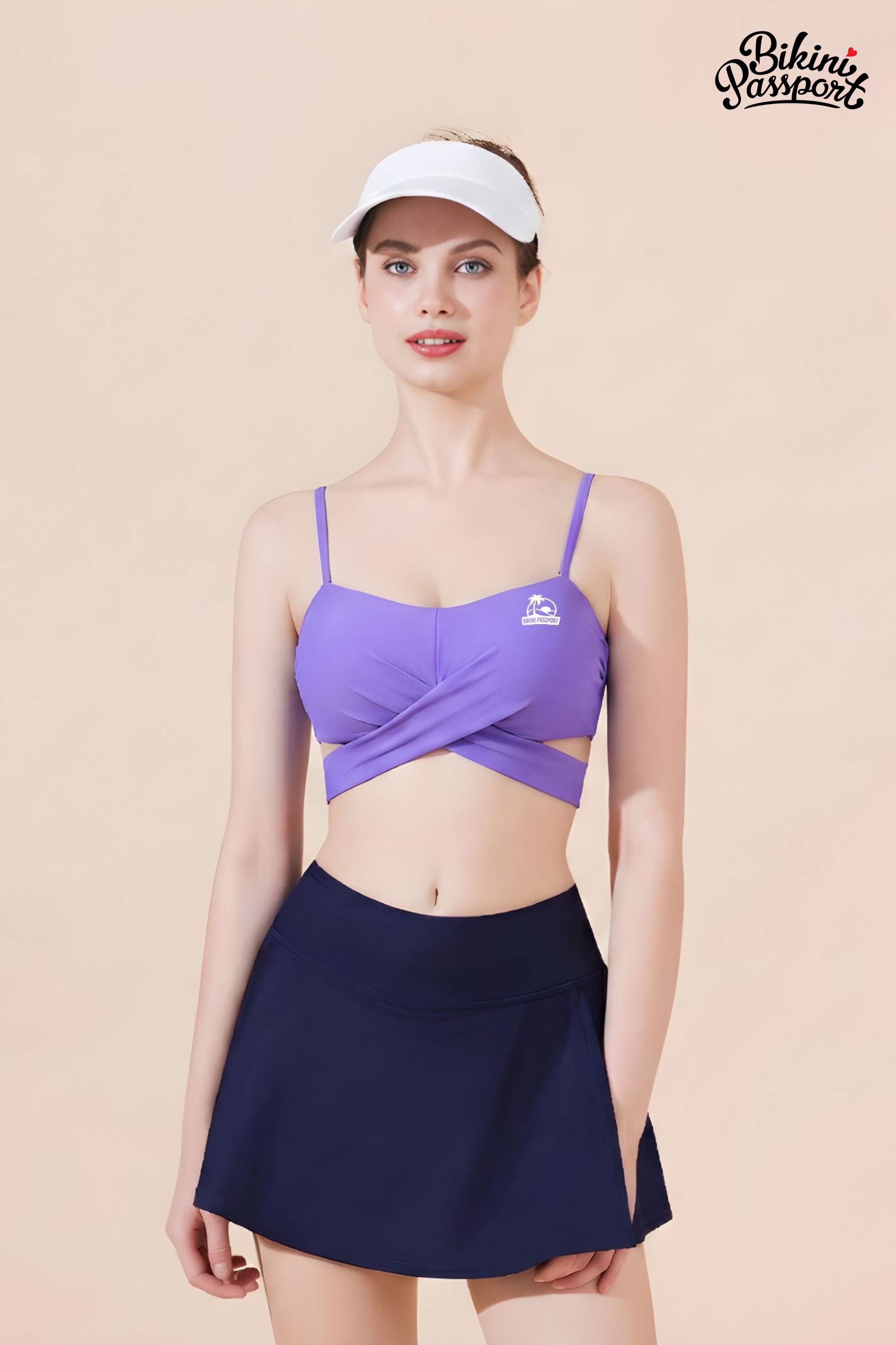 Áo bơi lẻ croptop hai dây - Tím