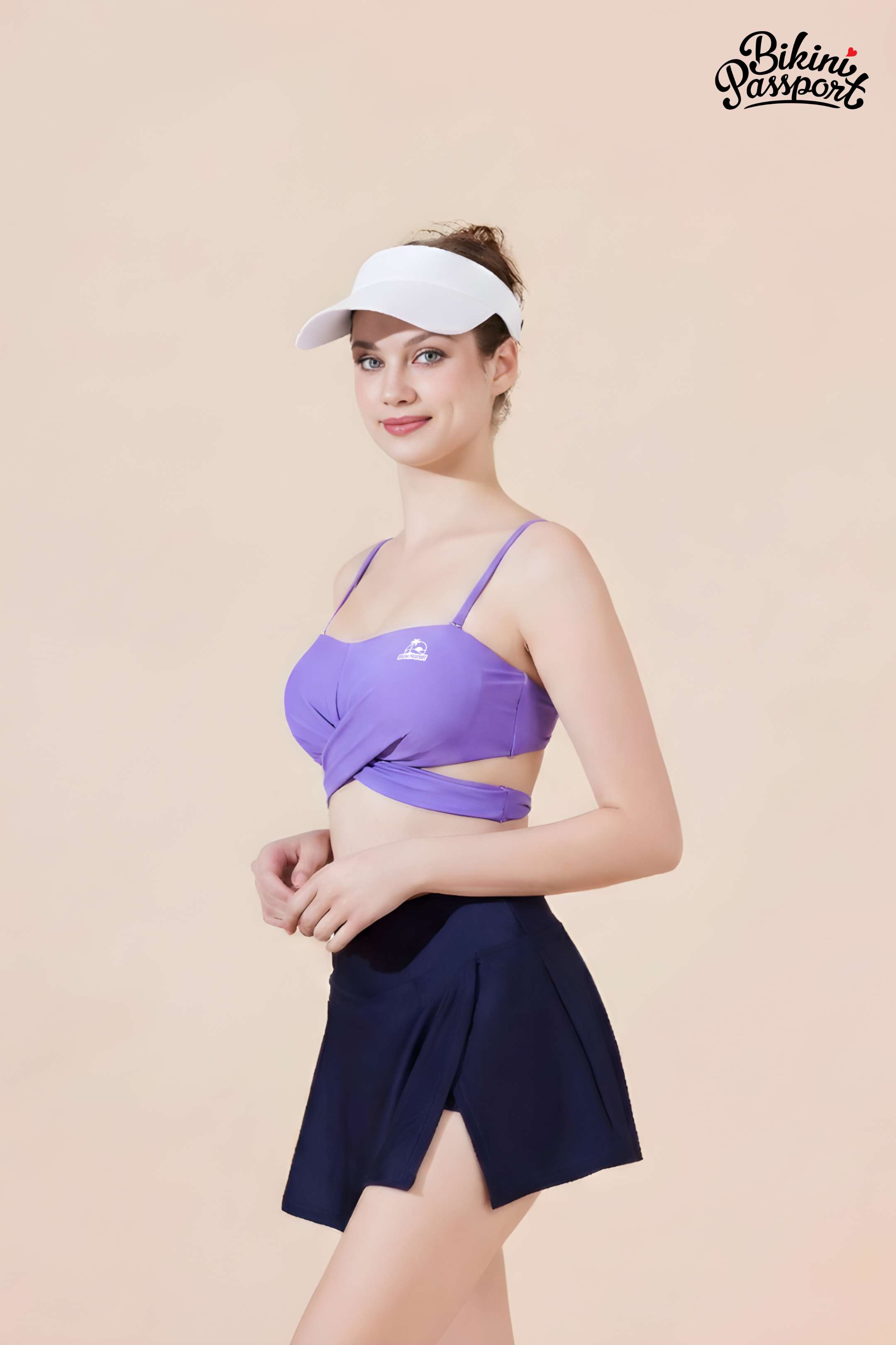 Áo bơi lẻ croptop hai dây - Tím